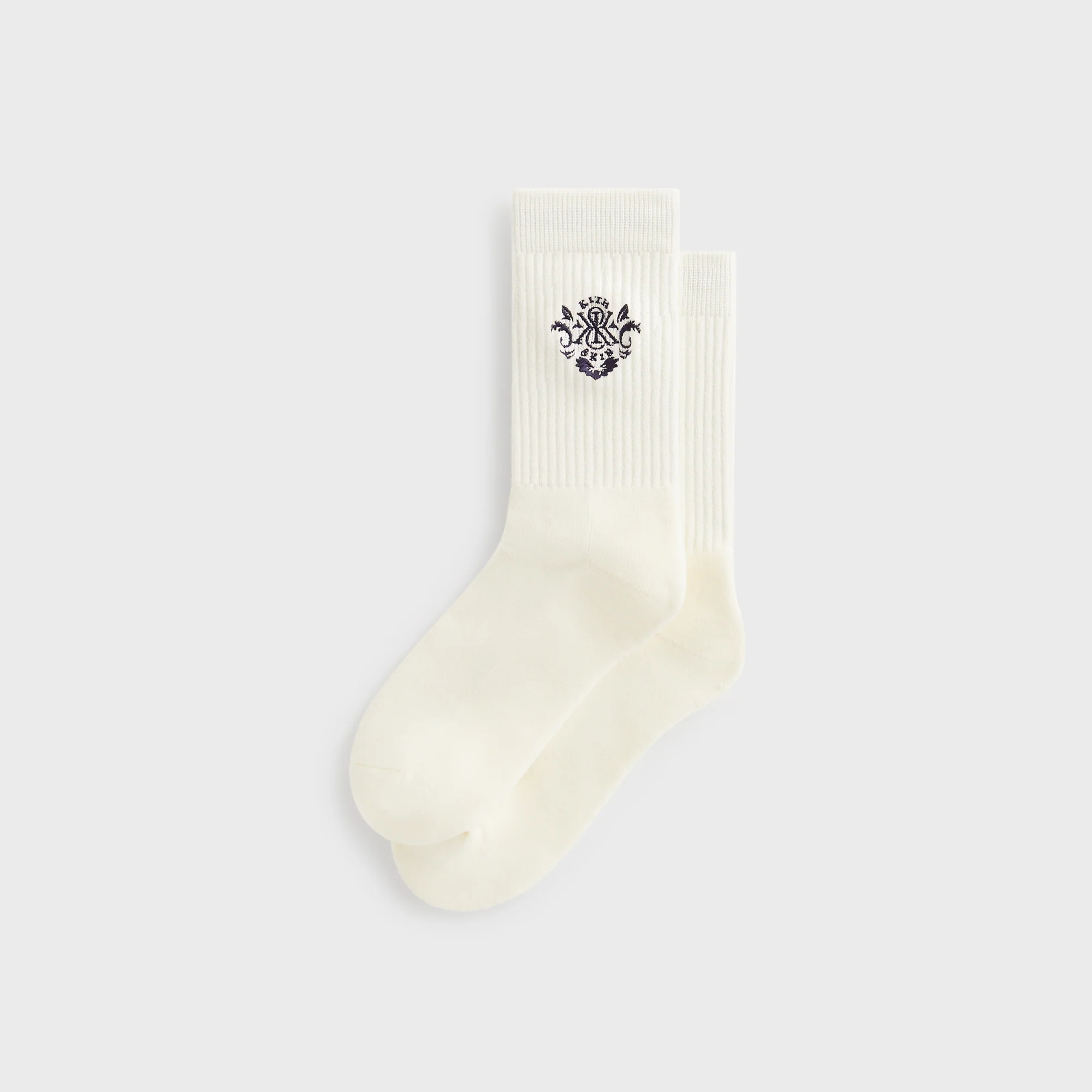 Kith Ornate Crest Logo Crew Socks