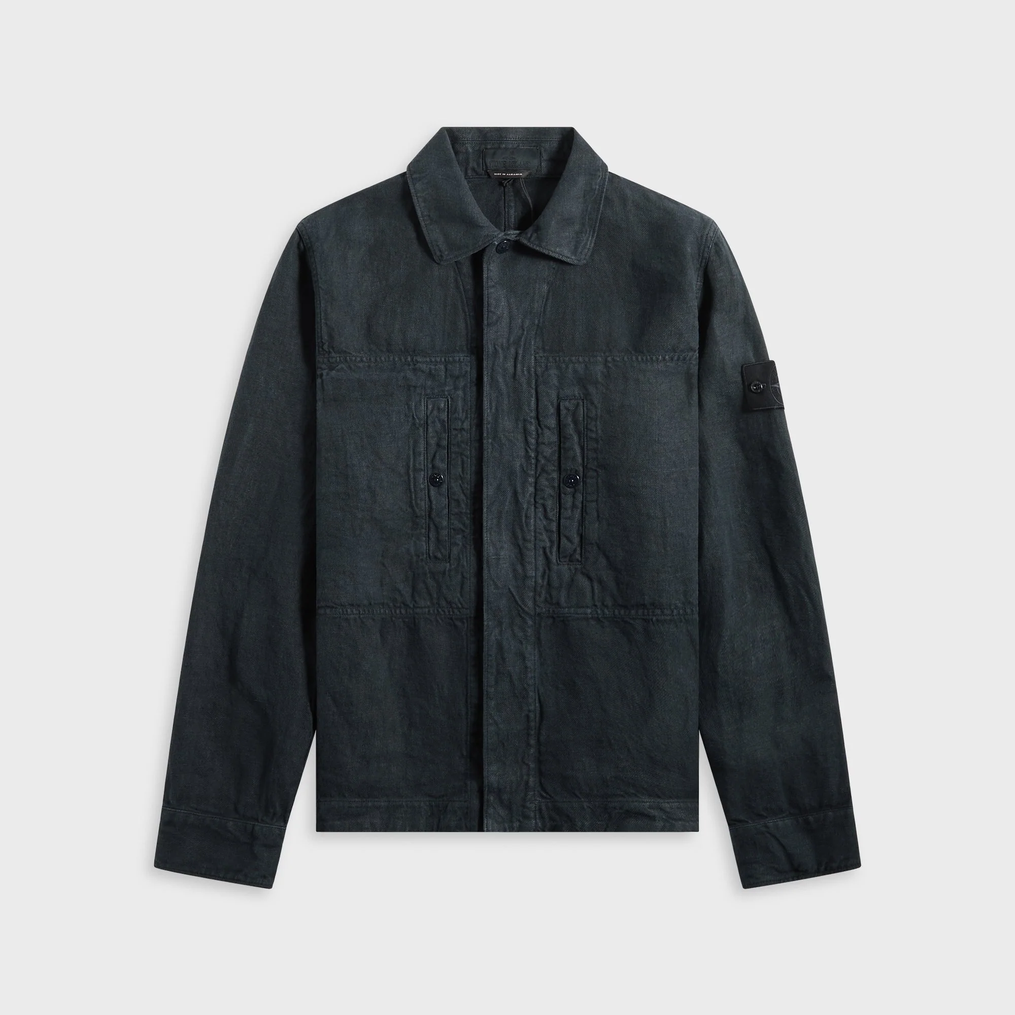 Diagonal Linen Garment Dyed Ghost Piece