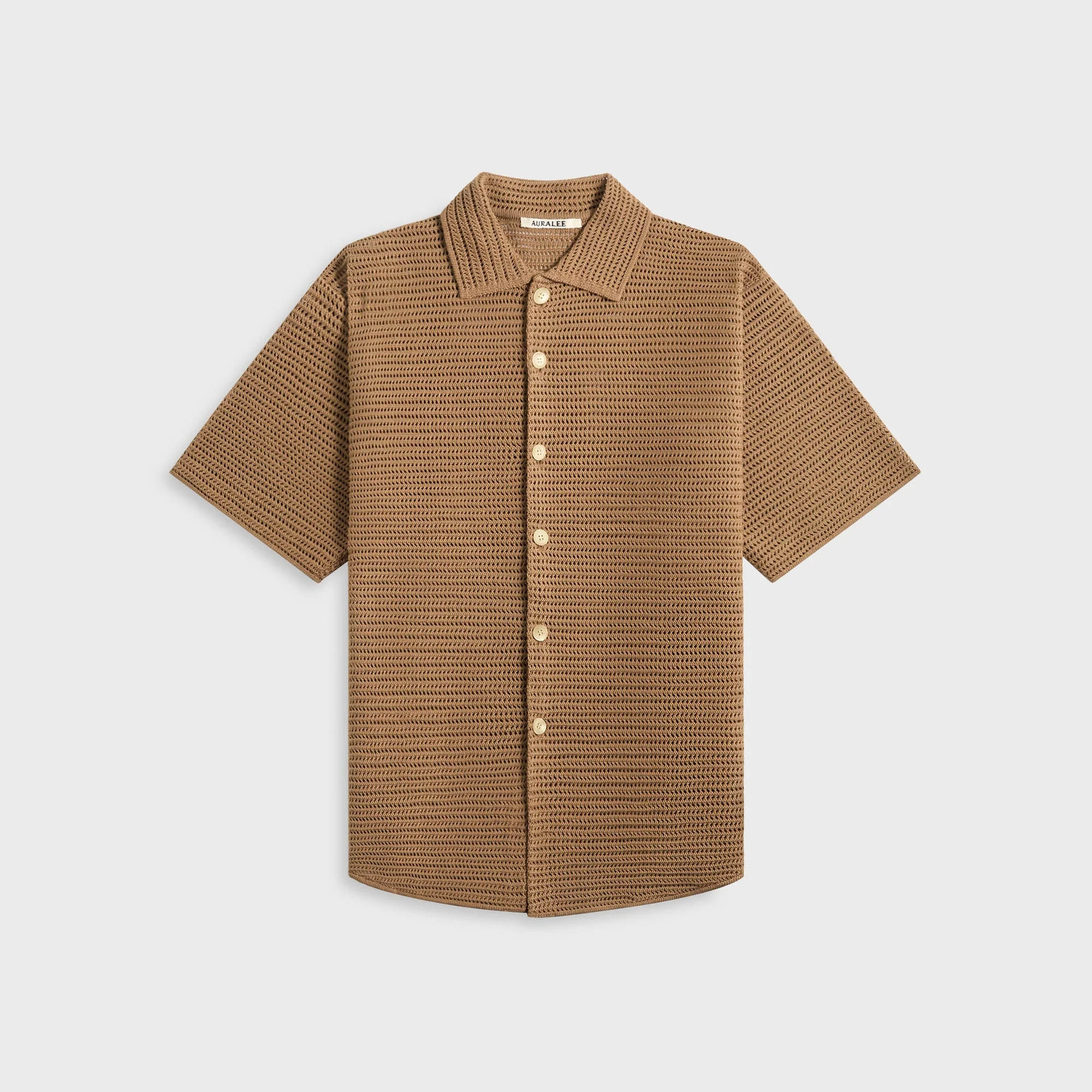 Cotton Mesh Knit Half Sleeved Shirt