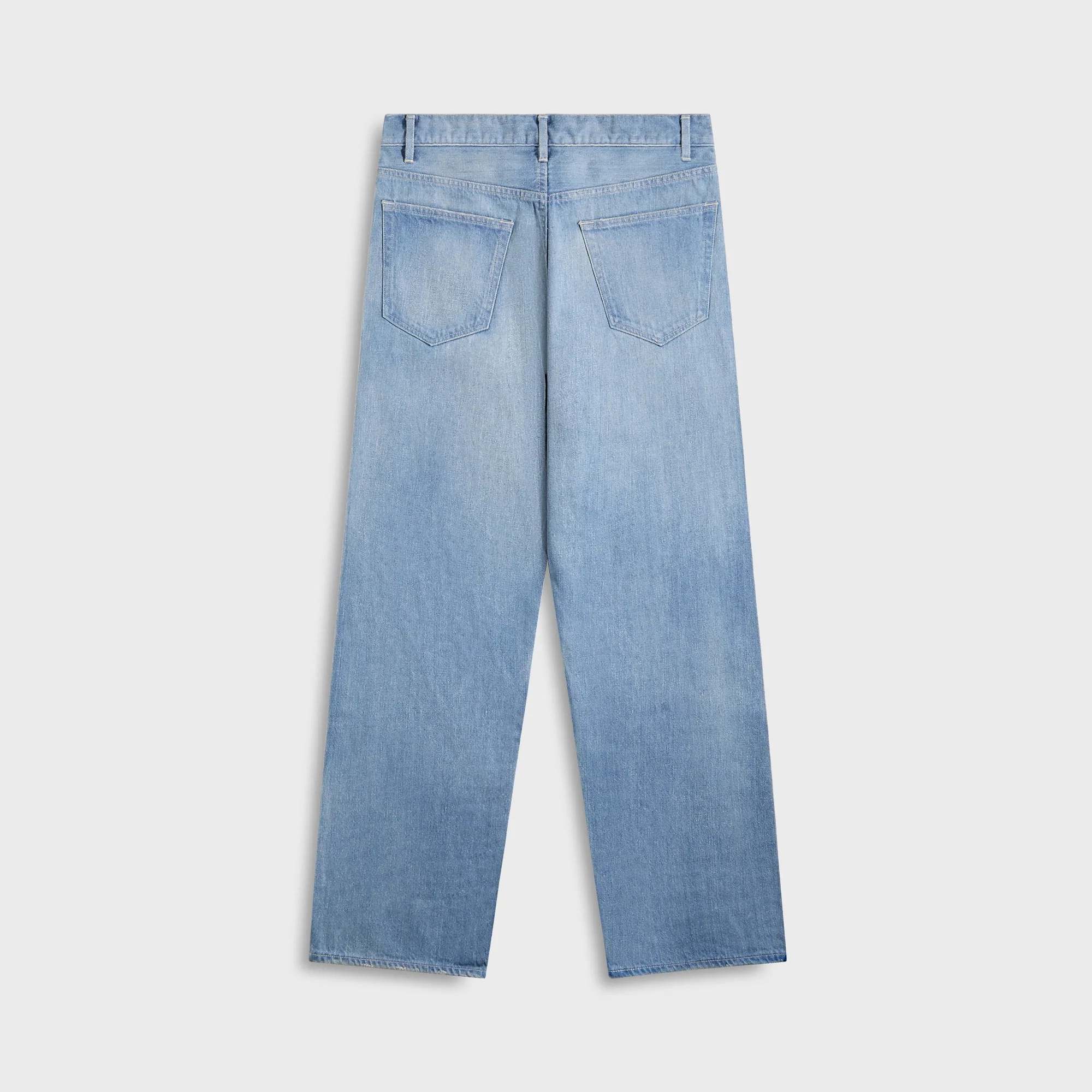 Selvedge Faded Light Denim Wide Pants