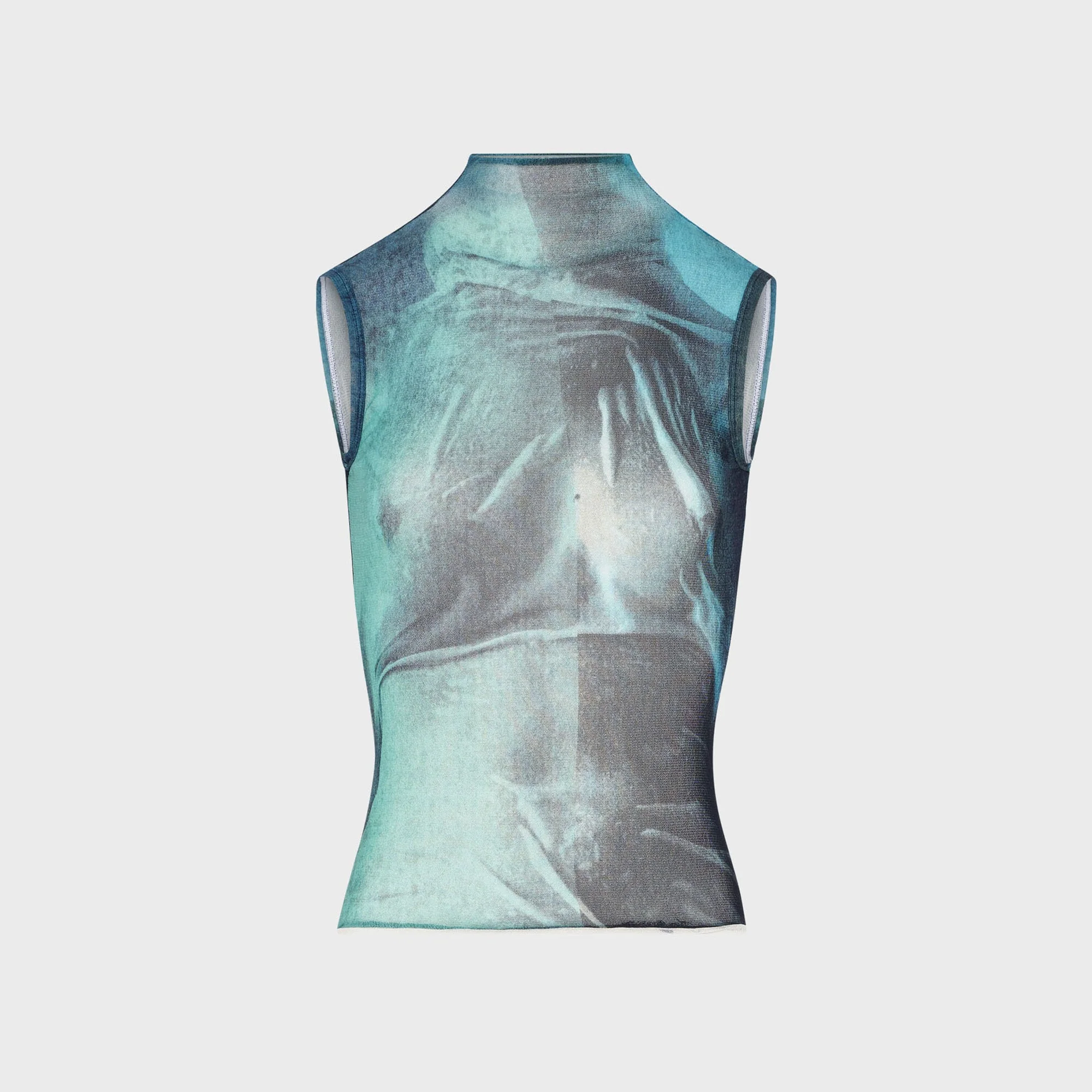 Mesh High Neck Tank Top