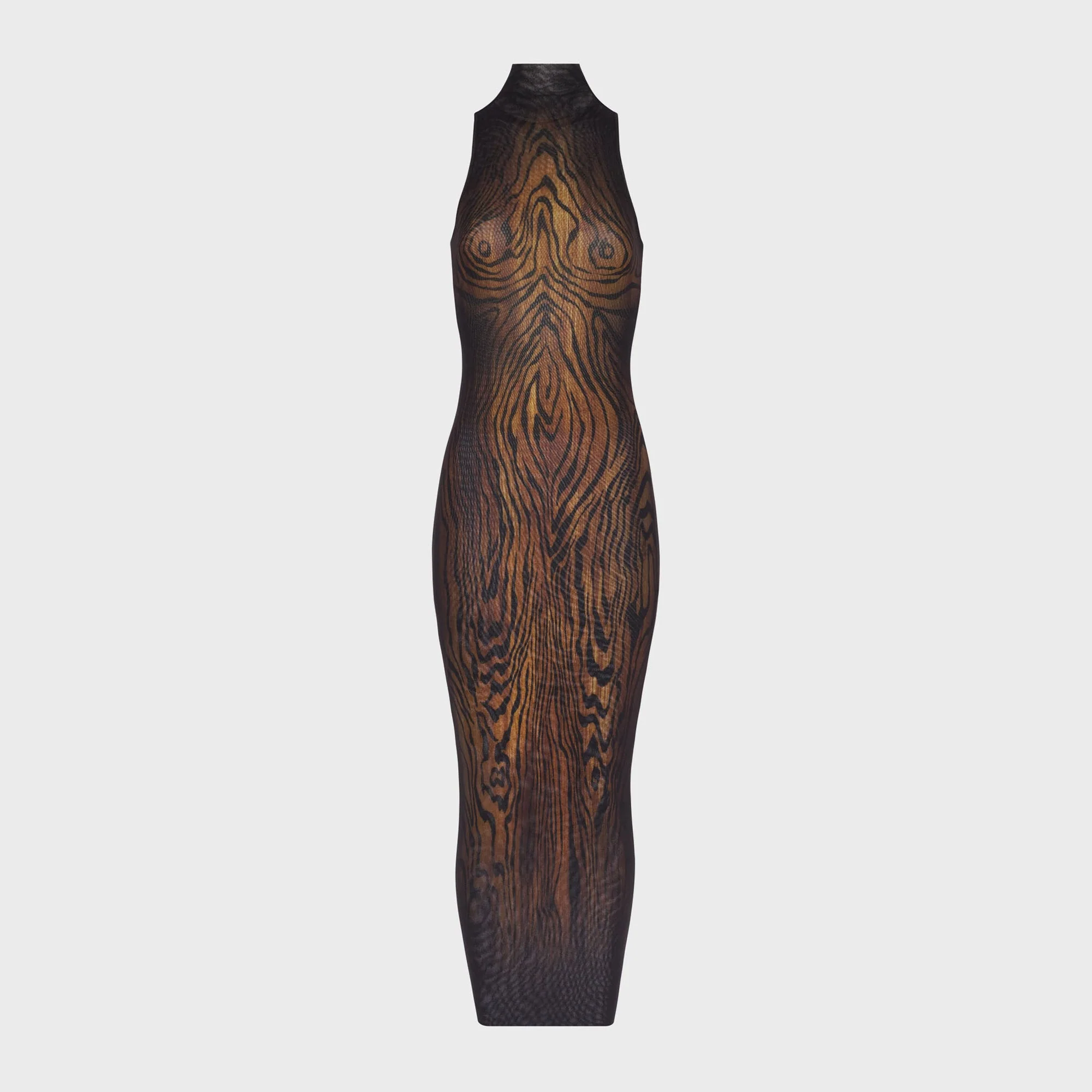 Mesh Long Dress Double Layer