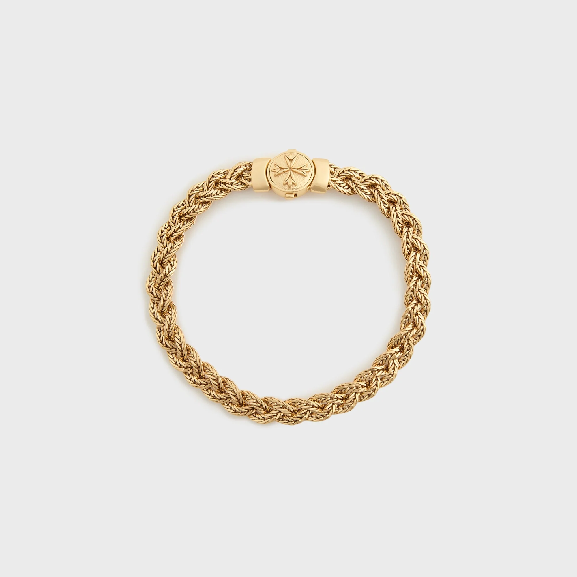 Gold Diamond-Cut Braided Bracelet Small