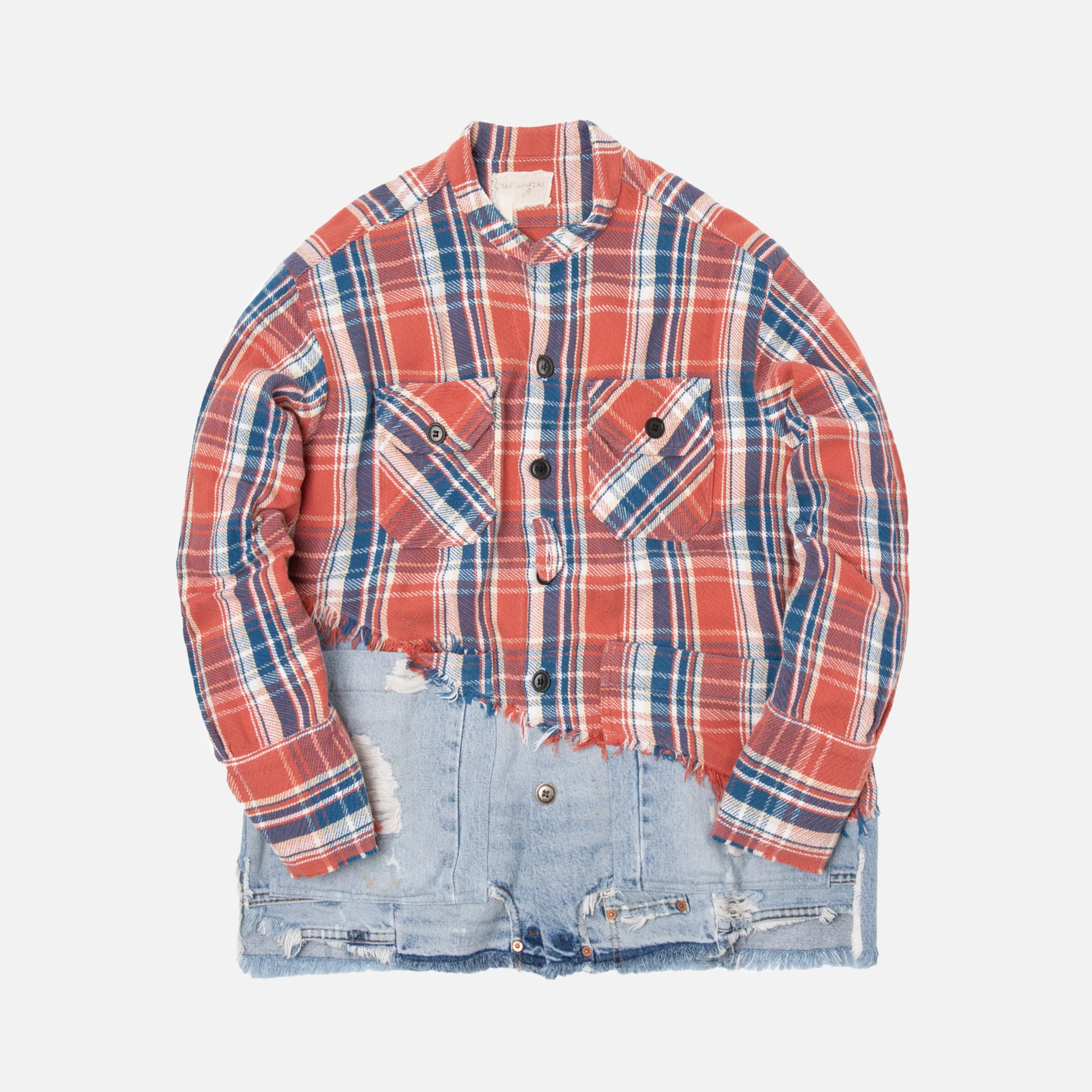 50/50 Plaid Denim Boxy Studio Shirt