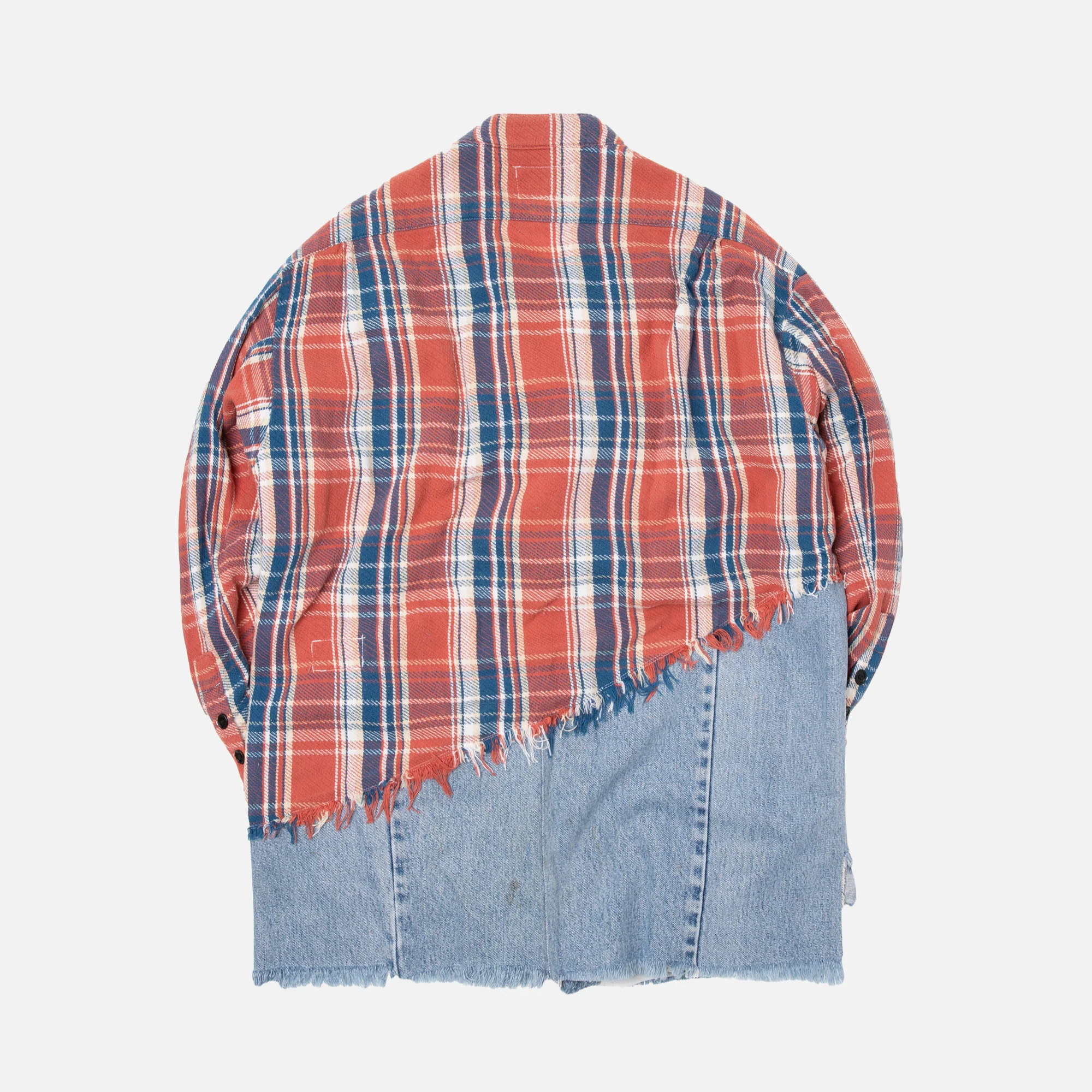 50/50 Plaid Denim Boxy Studio Shirt