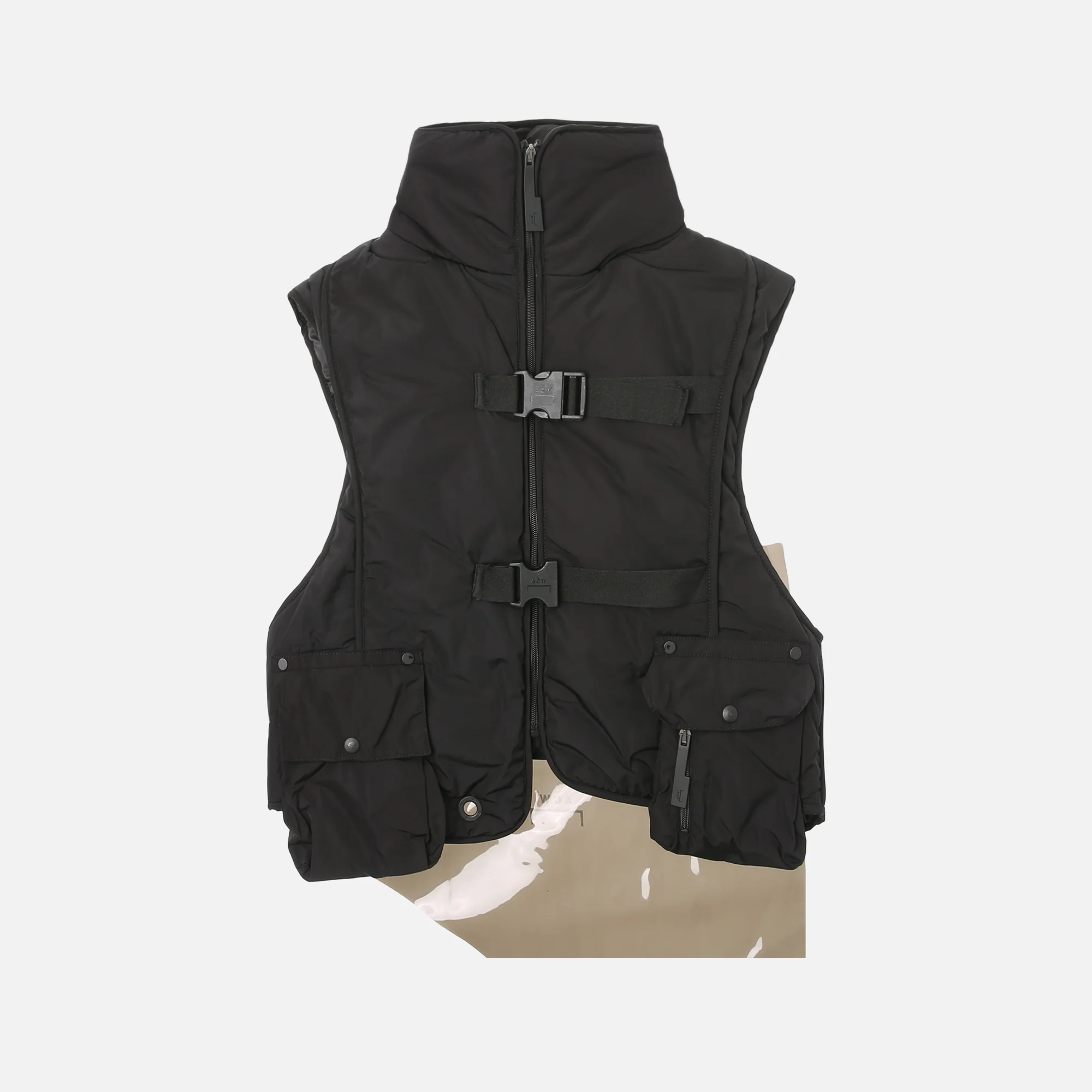Step Front Nylon Padded Crop Vest