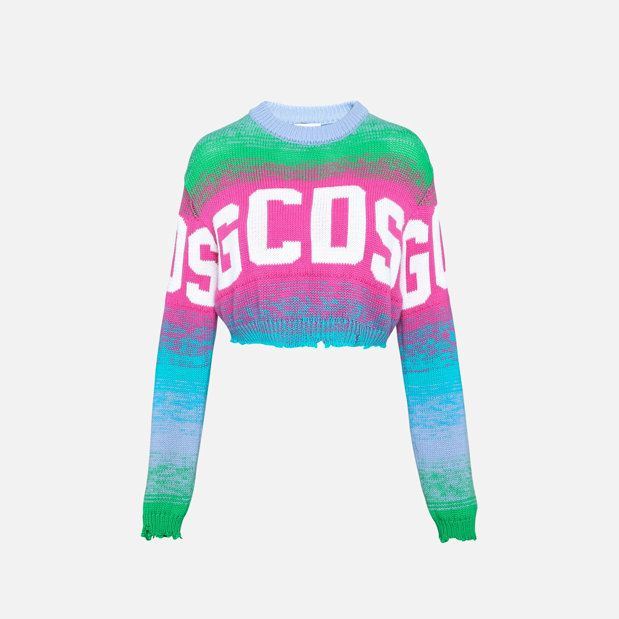 Crop Multicolor Logo Sweater
