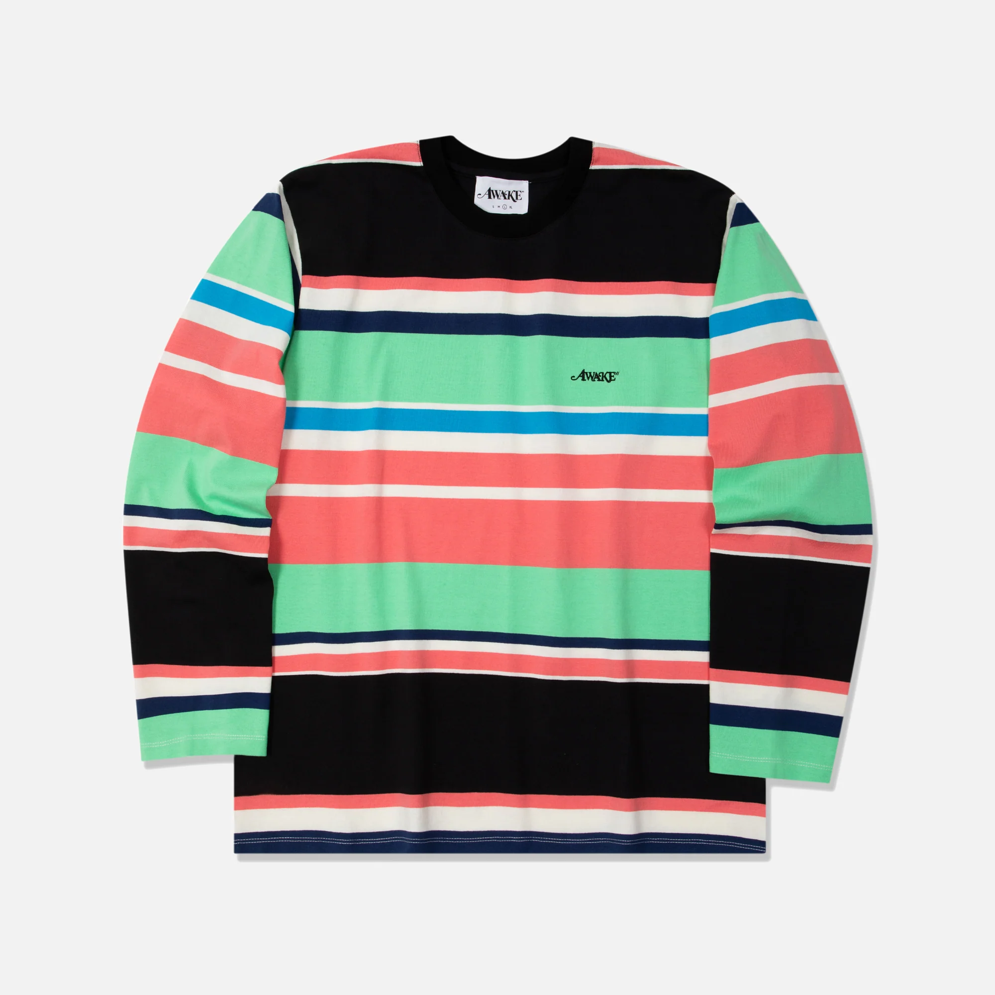Embroidered Logo L/S Striped Tee