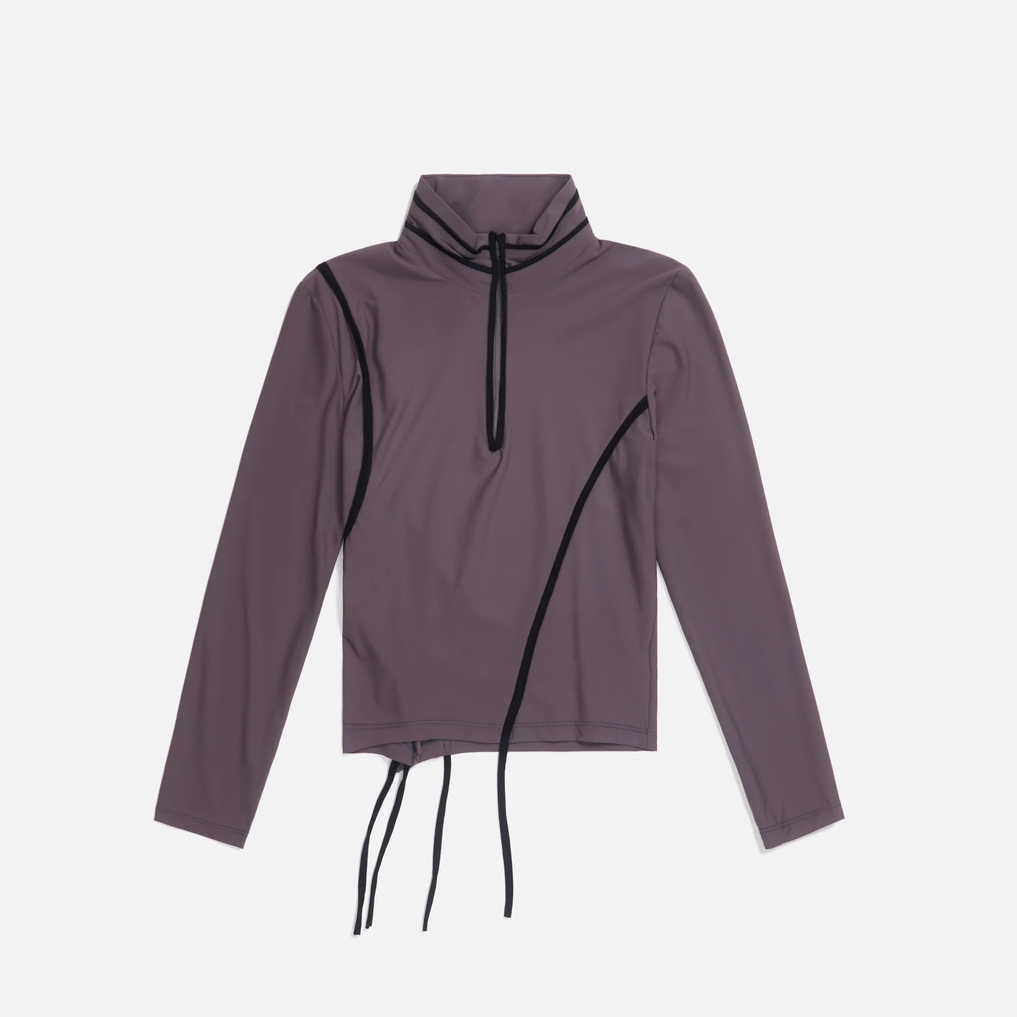 Ski Top L/S With Straps- Taupe / Black