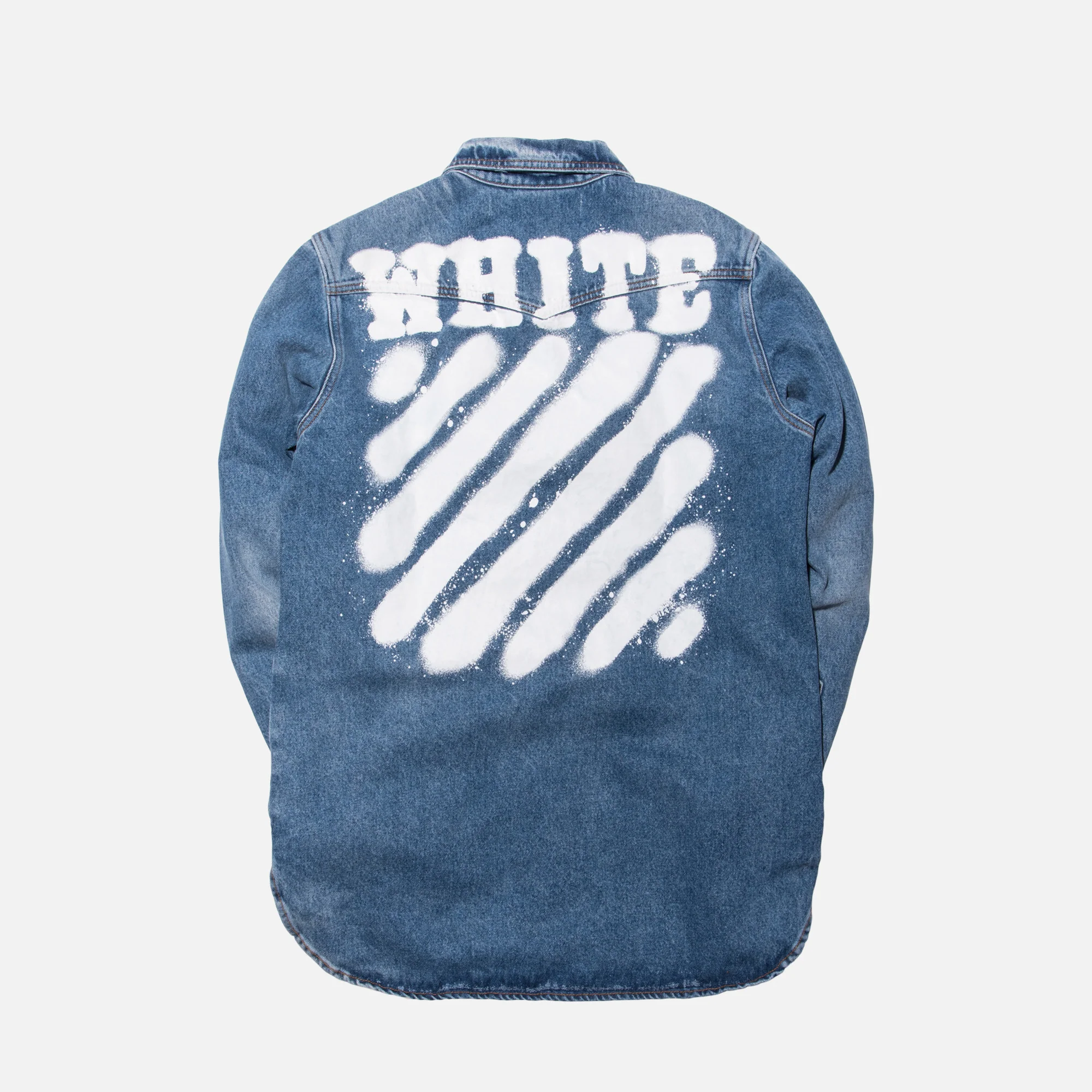 Diagonal Spray Denim Button-Up