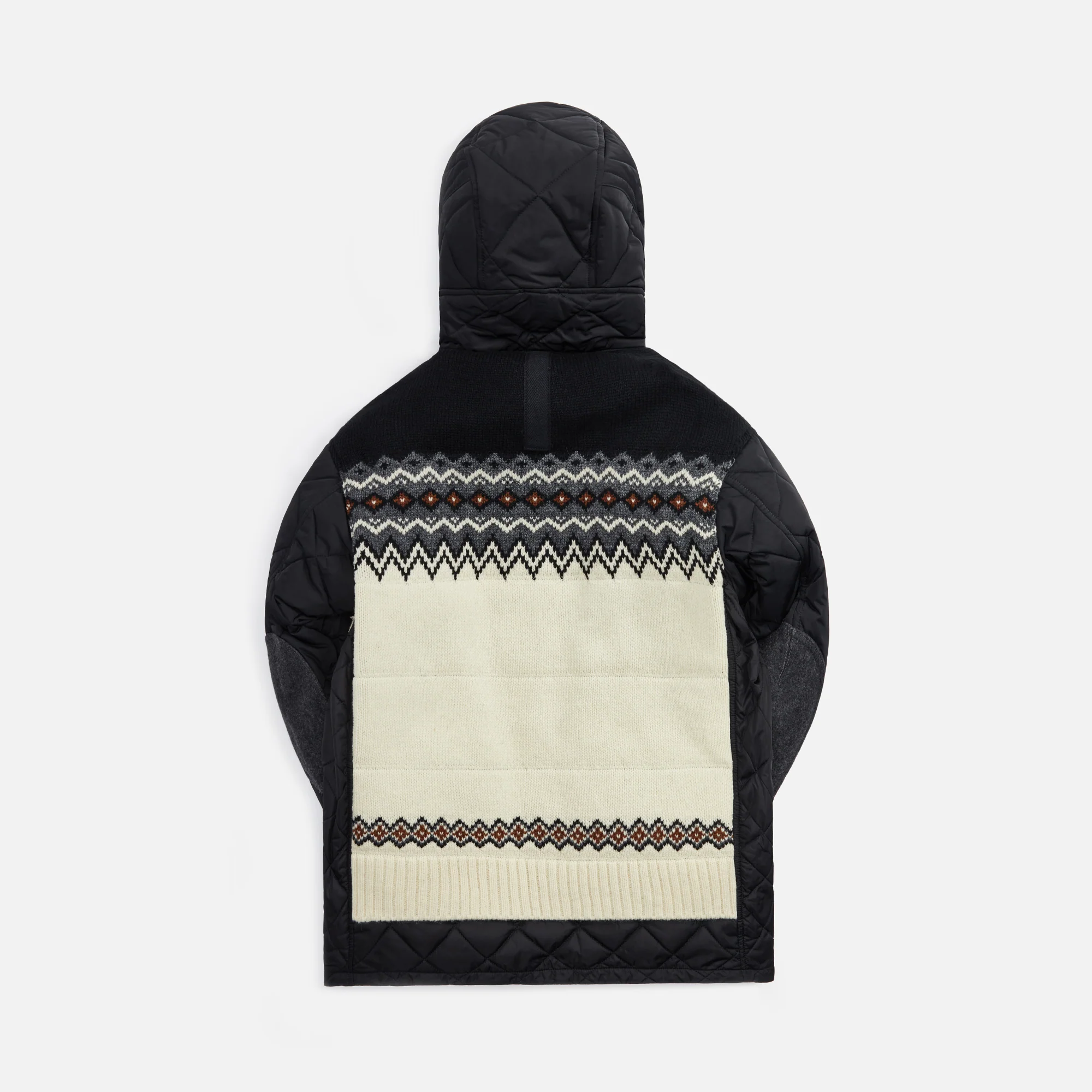 Polyester Twill x Wool Jacquard Coat
