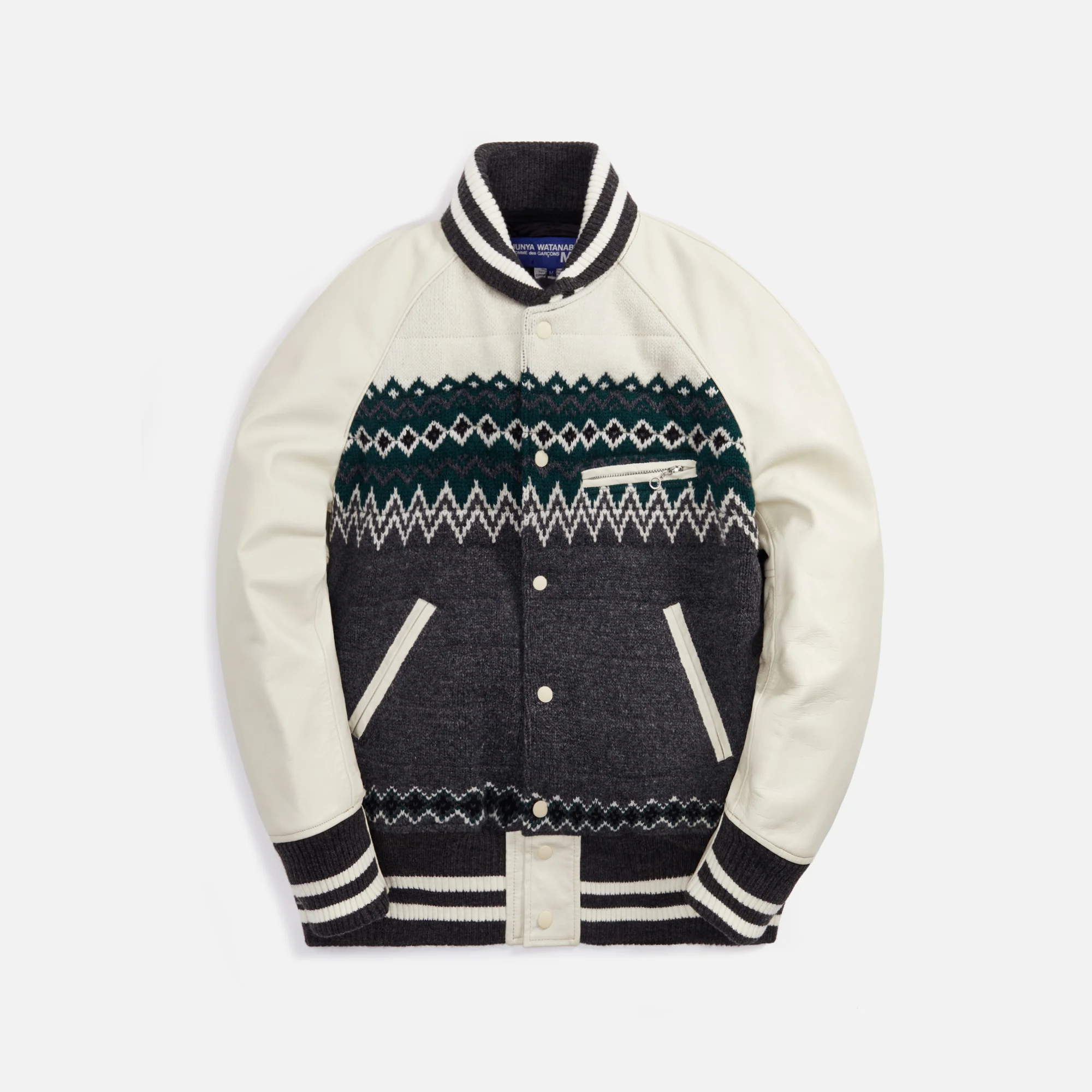 Wool Jacquard x Cowhide Jacket
