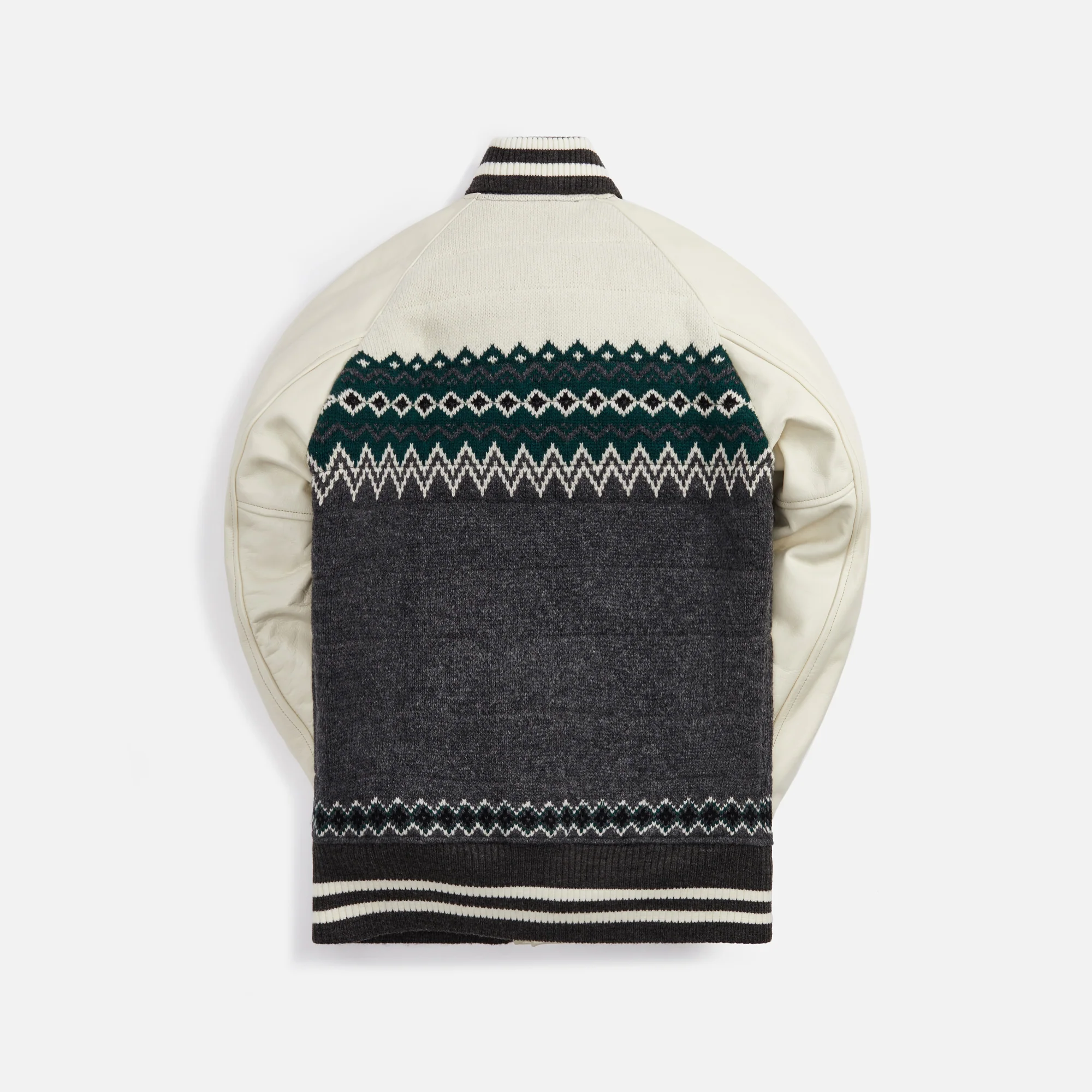 Wool Jacquard x Cowhide Jacket