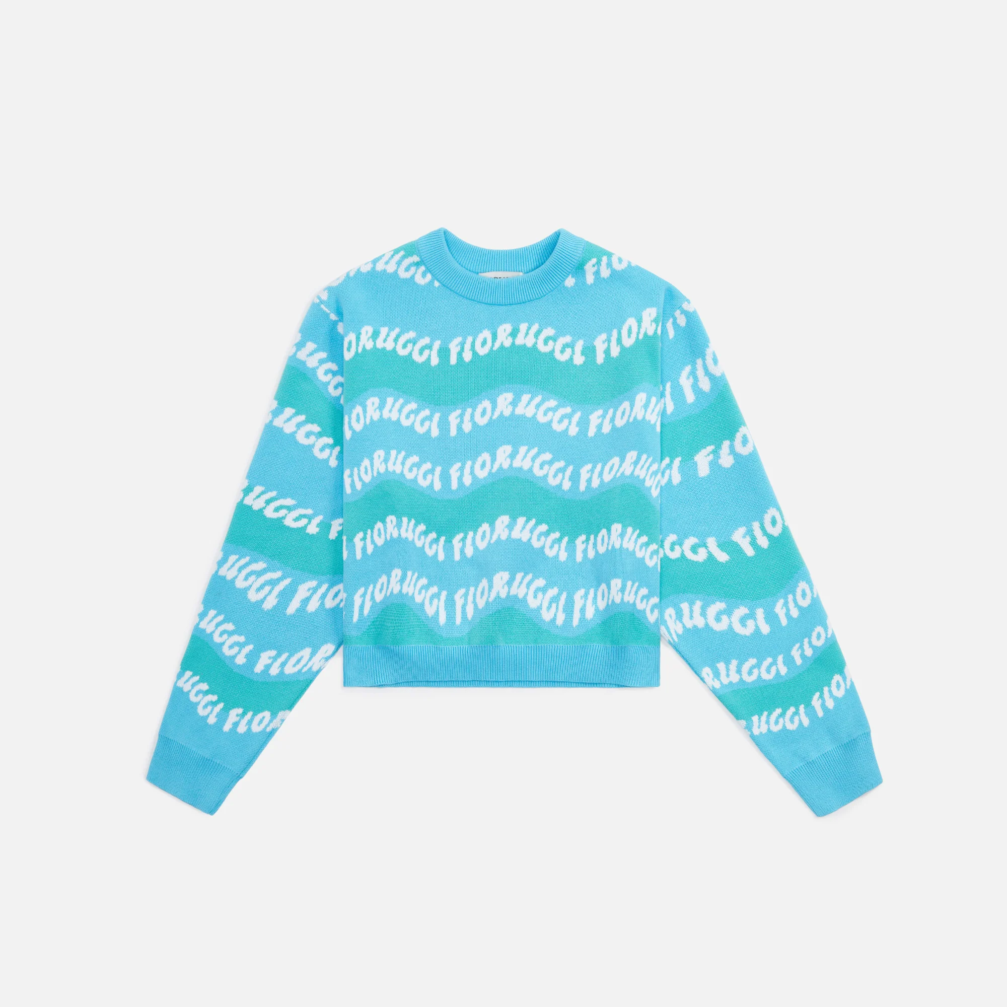 Wave Print Crop Knit