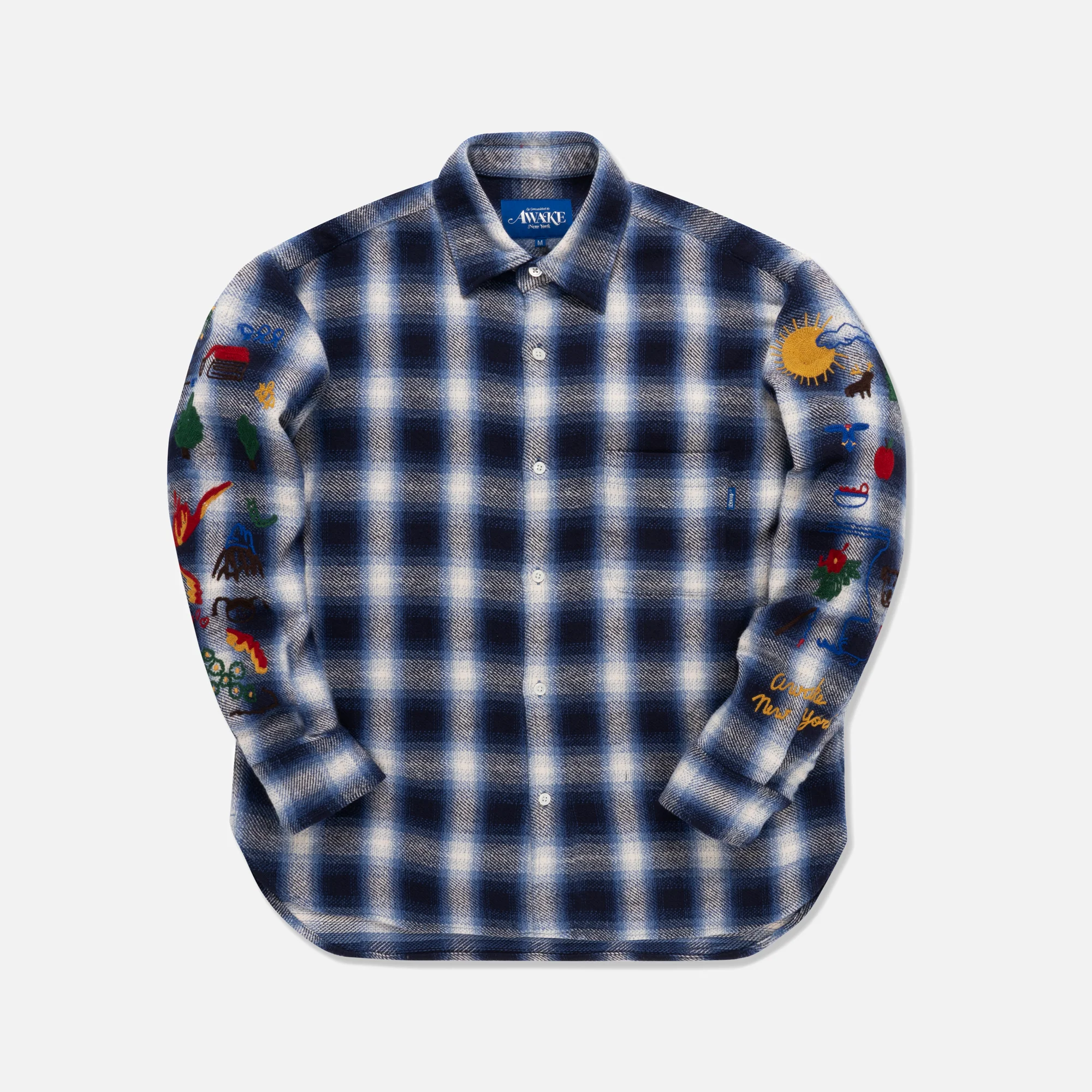 Ombre Plaid Camp Flannel Shirt