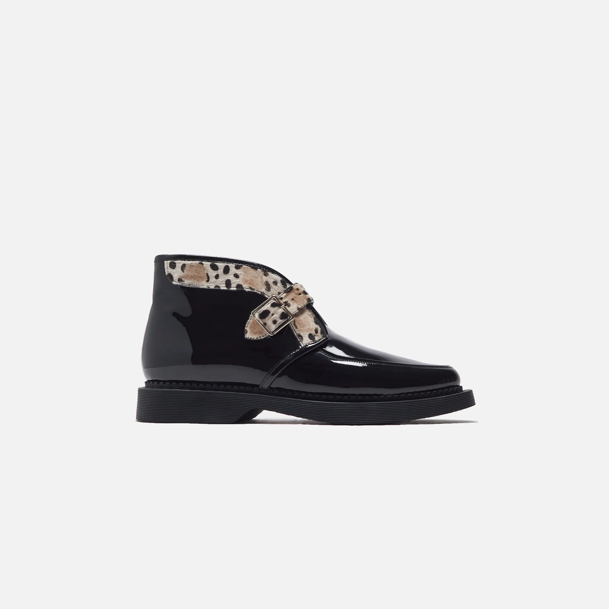 Teddy Strap Leopard Boots
