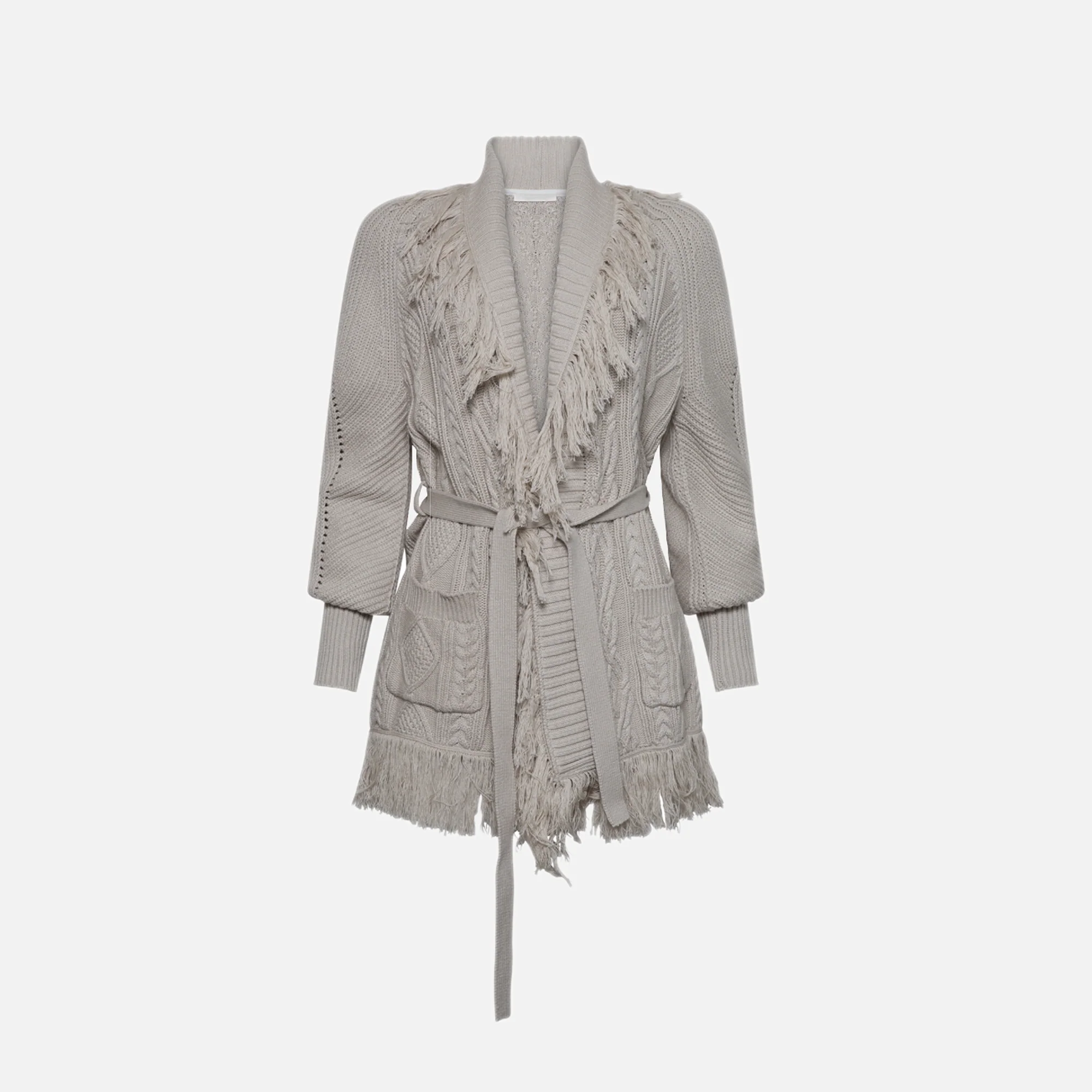 Jonathan Simkhai Anina Fisherman Knit Fringe Cardigan