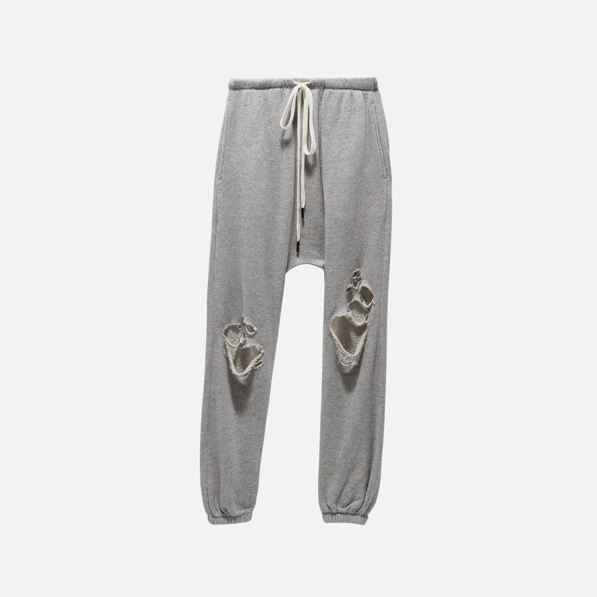 Shredded Knee Dropped Crotch Sweatpant