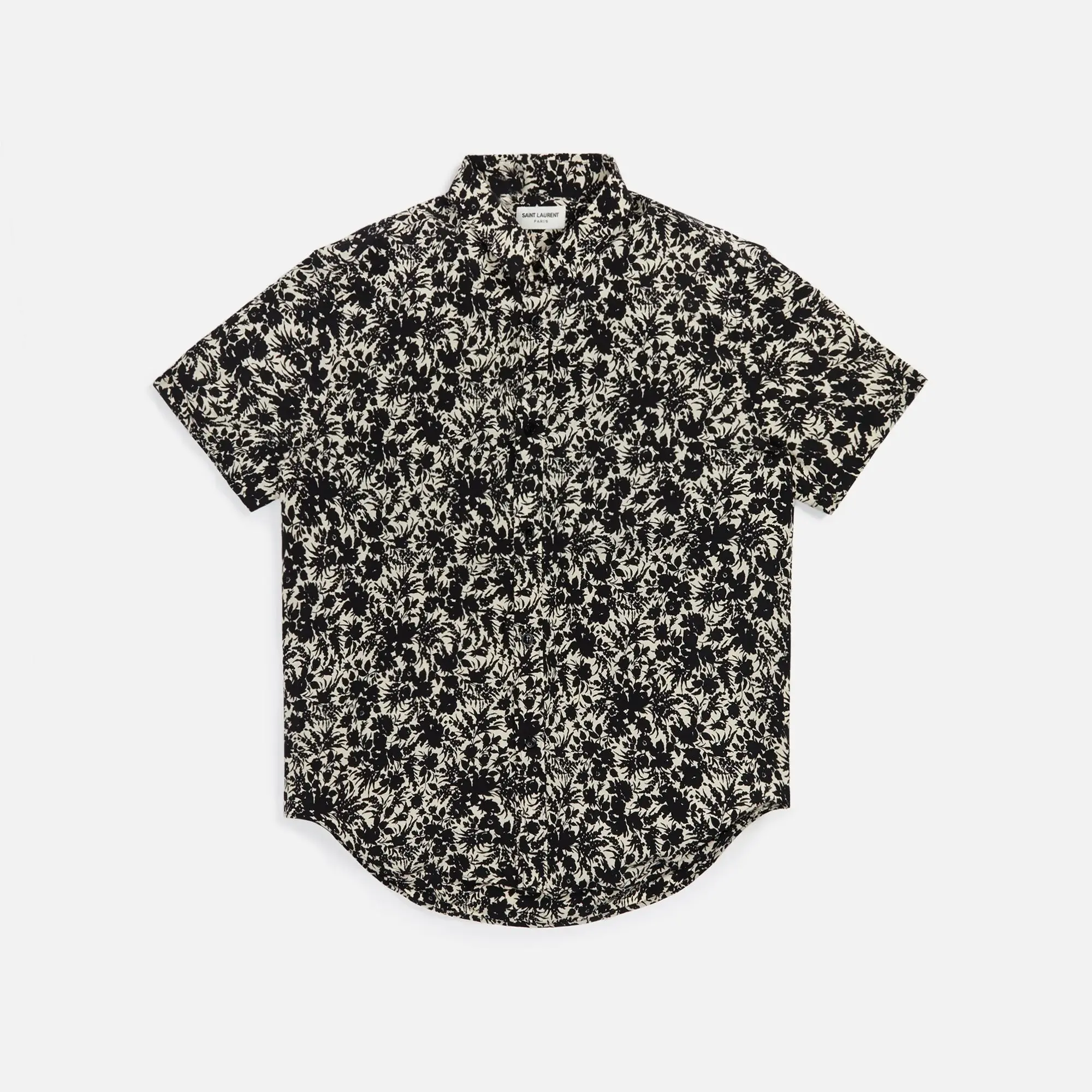 floral Short Sleeved Silk Shirt