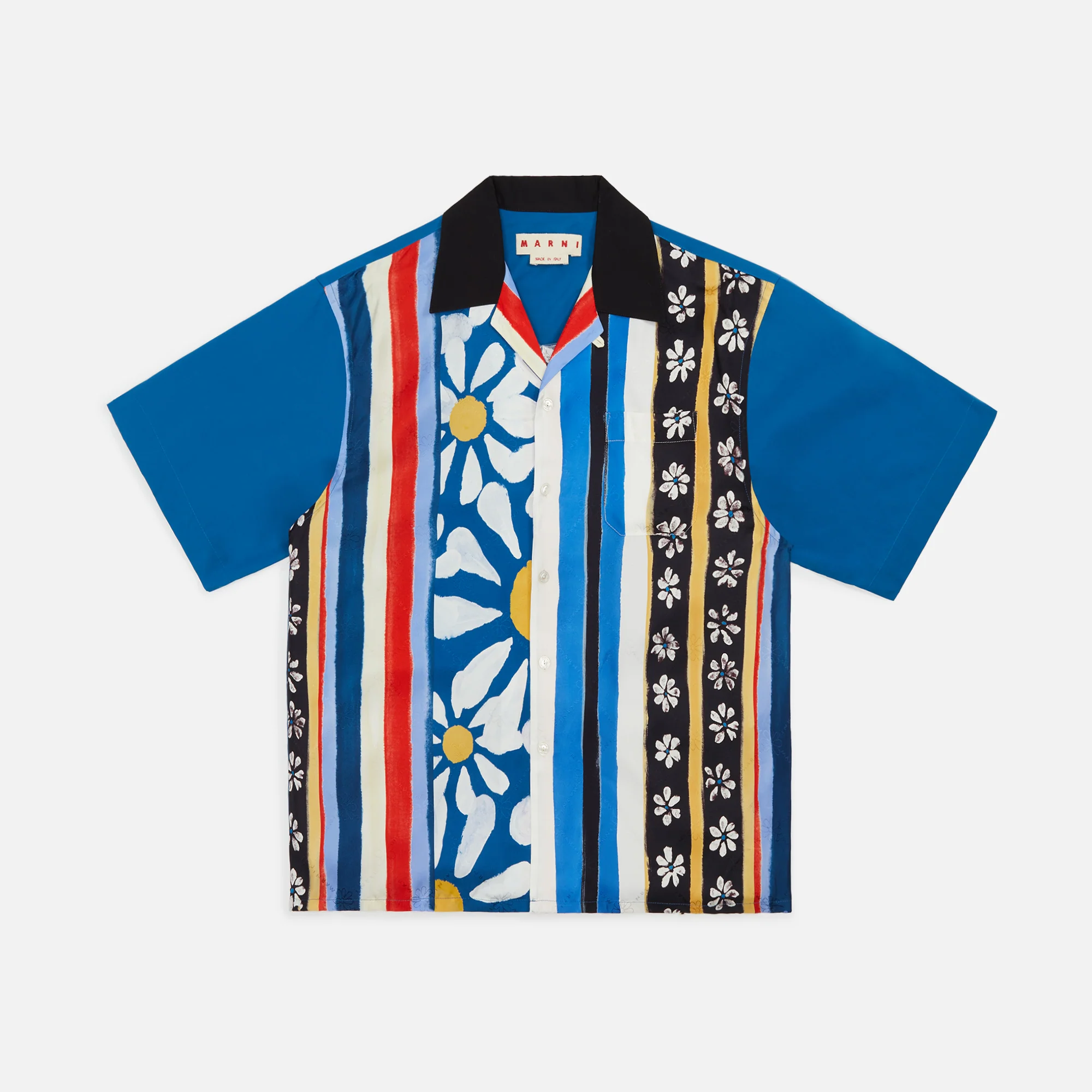 Mixed Fabrics Bowling Shirt