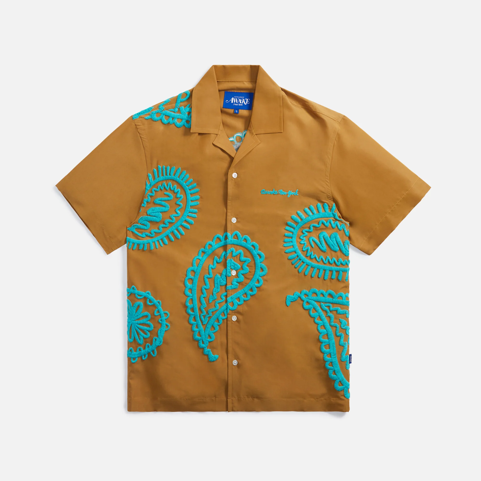 Embroidered Paisley Camp Shirt