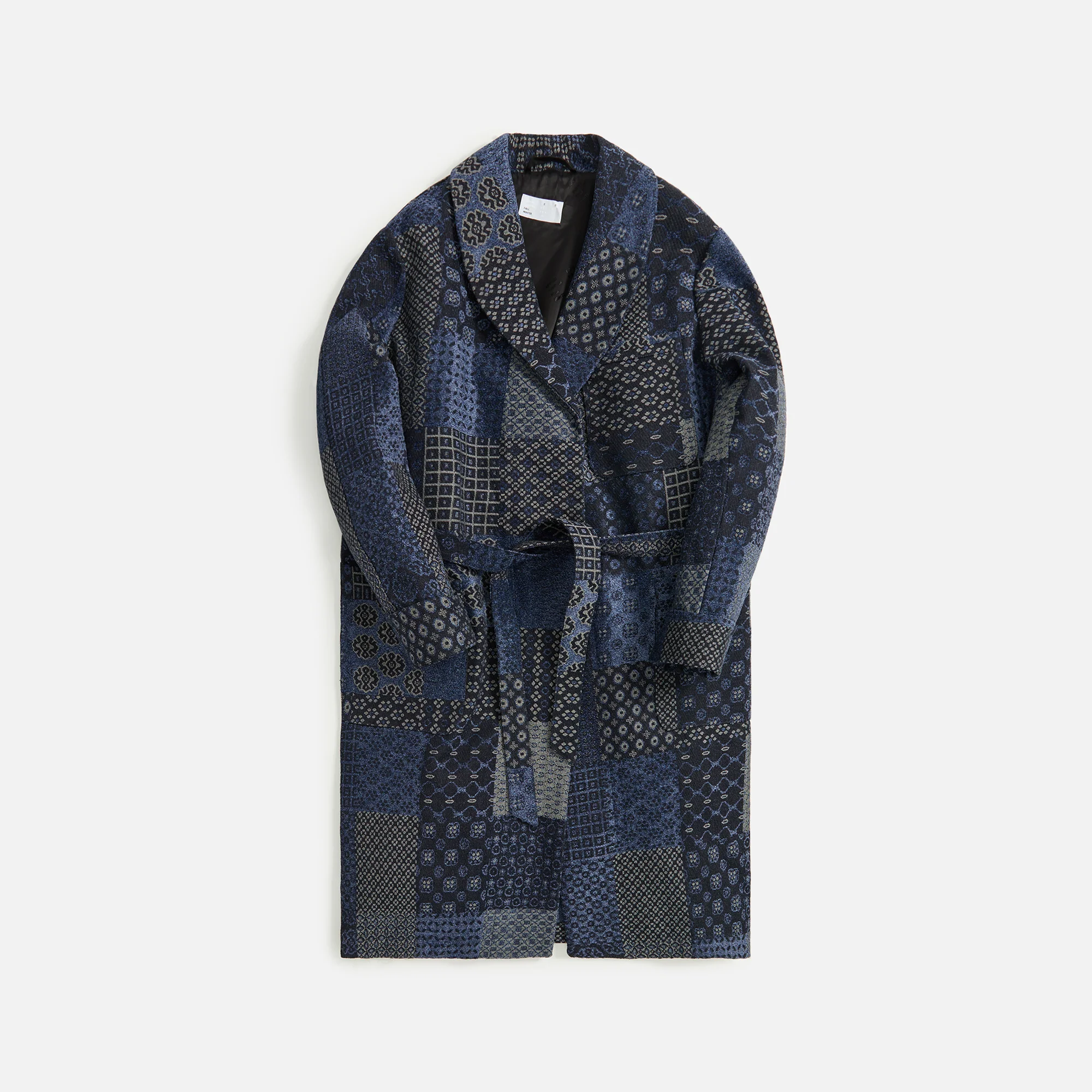 Patchwork Shawl Collar Robe Coat