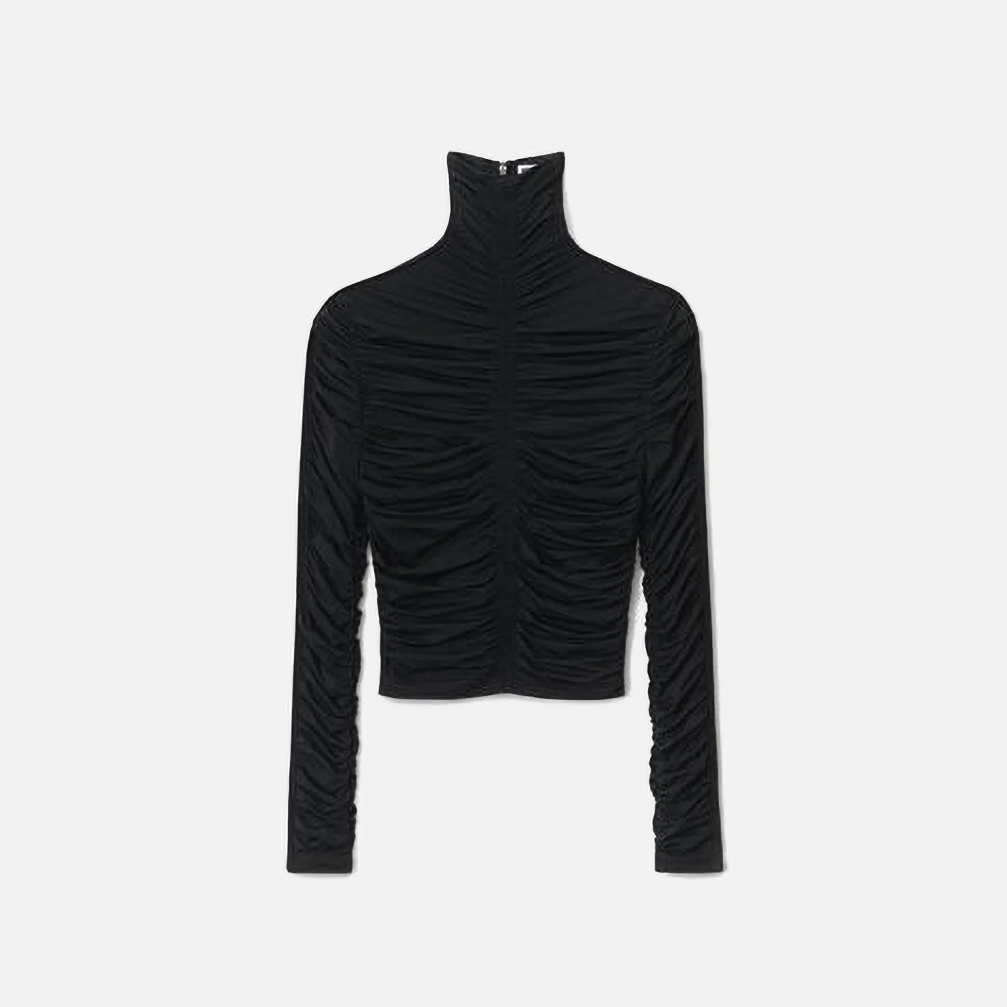 Ruched Long Sleeve Turtleneck