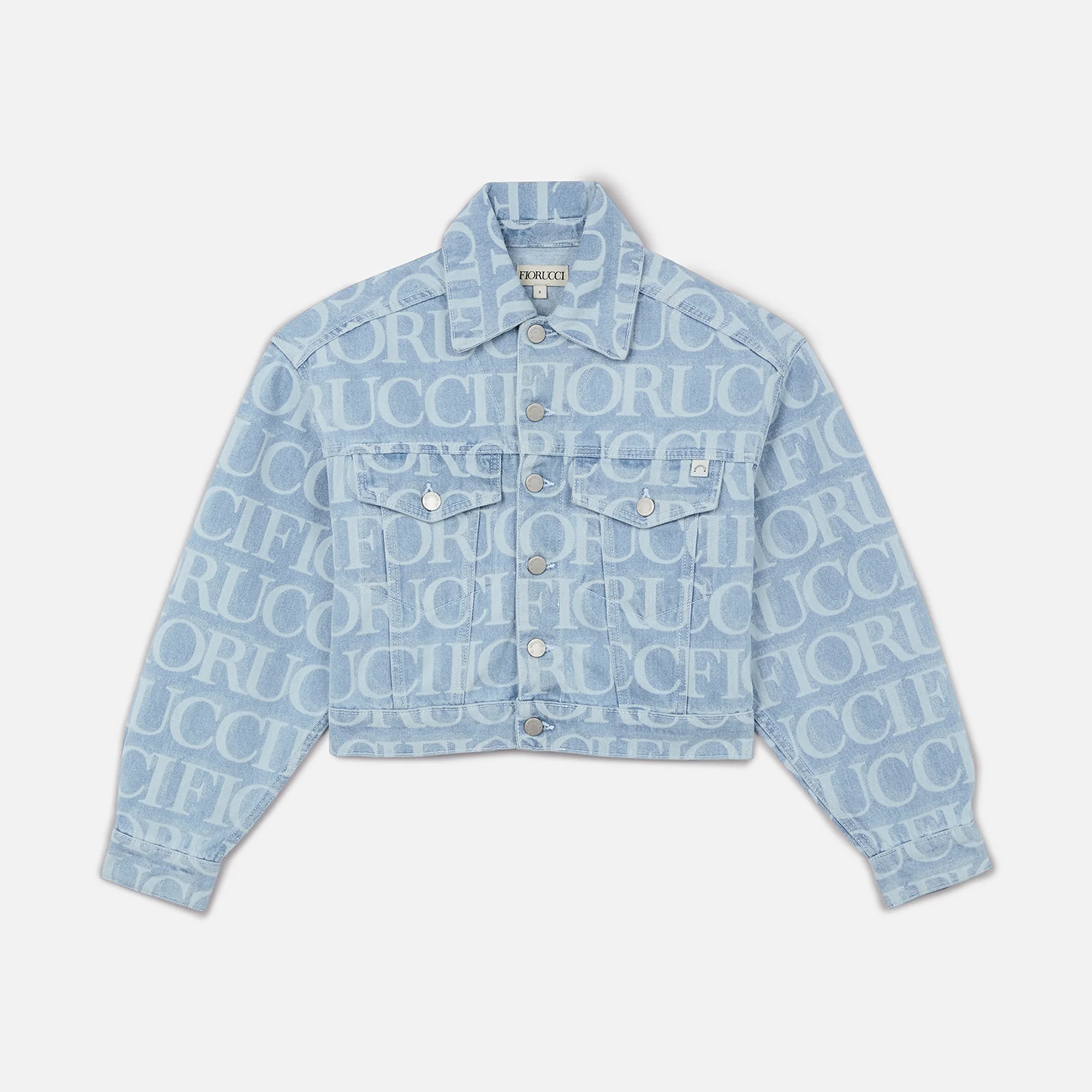 Monogram Cropped Tapered Denim Jacket