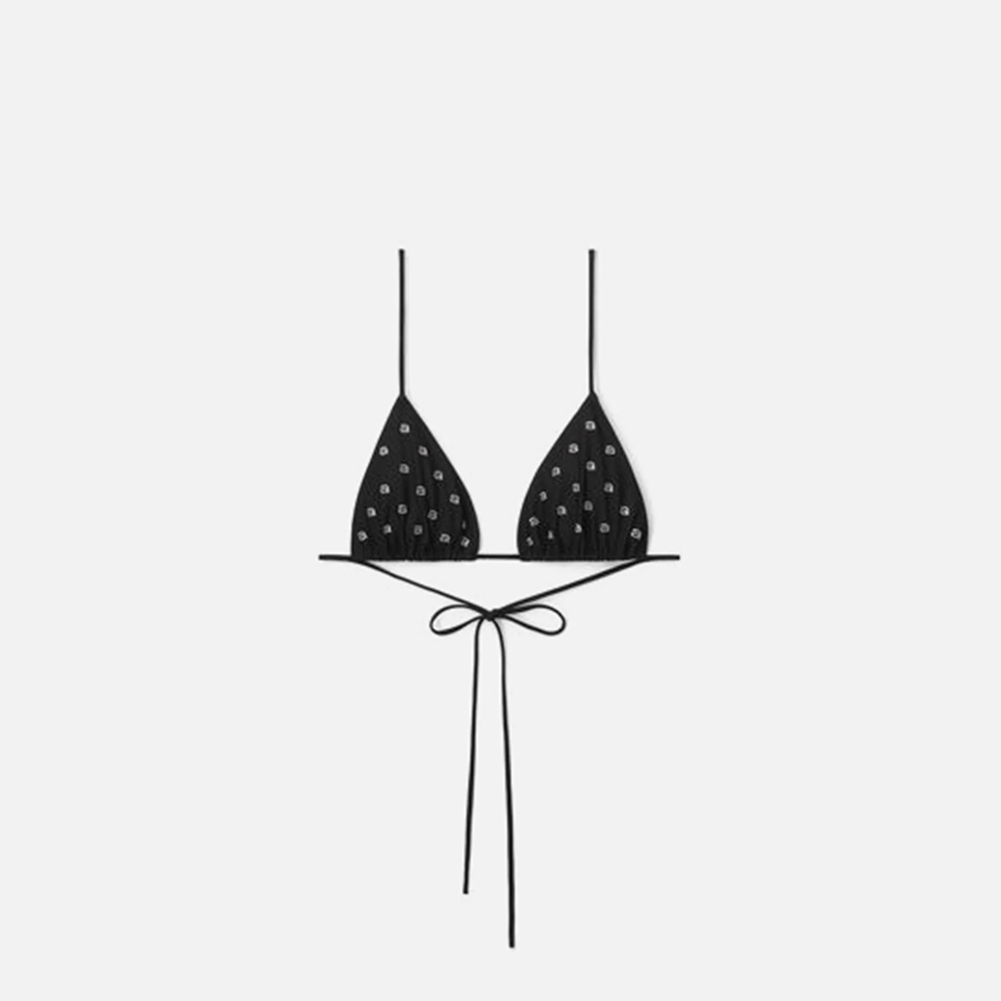 String Bikini Top with Allover A Hotfix