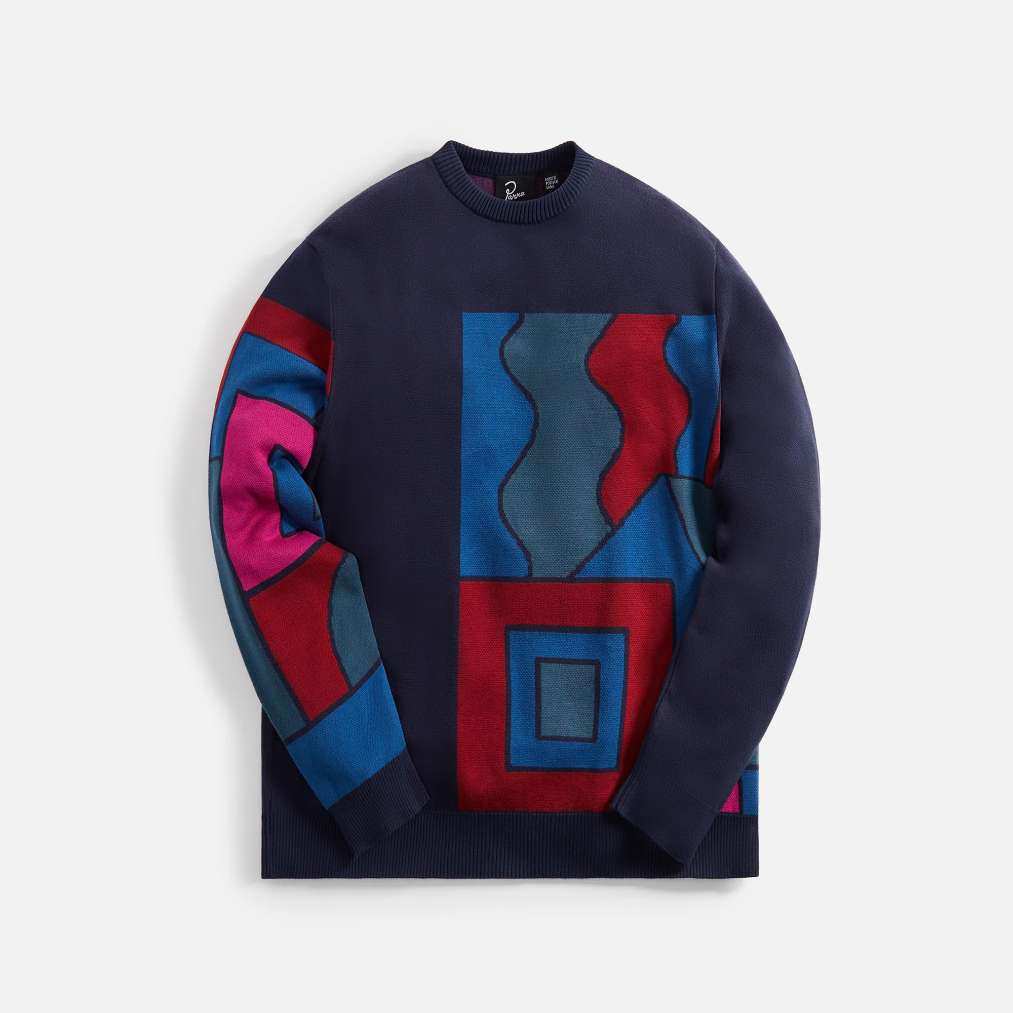 Blocked Landscape Knitted Pullover
