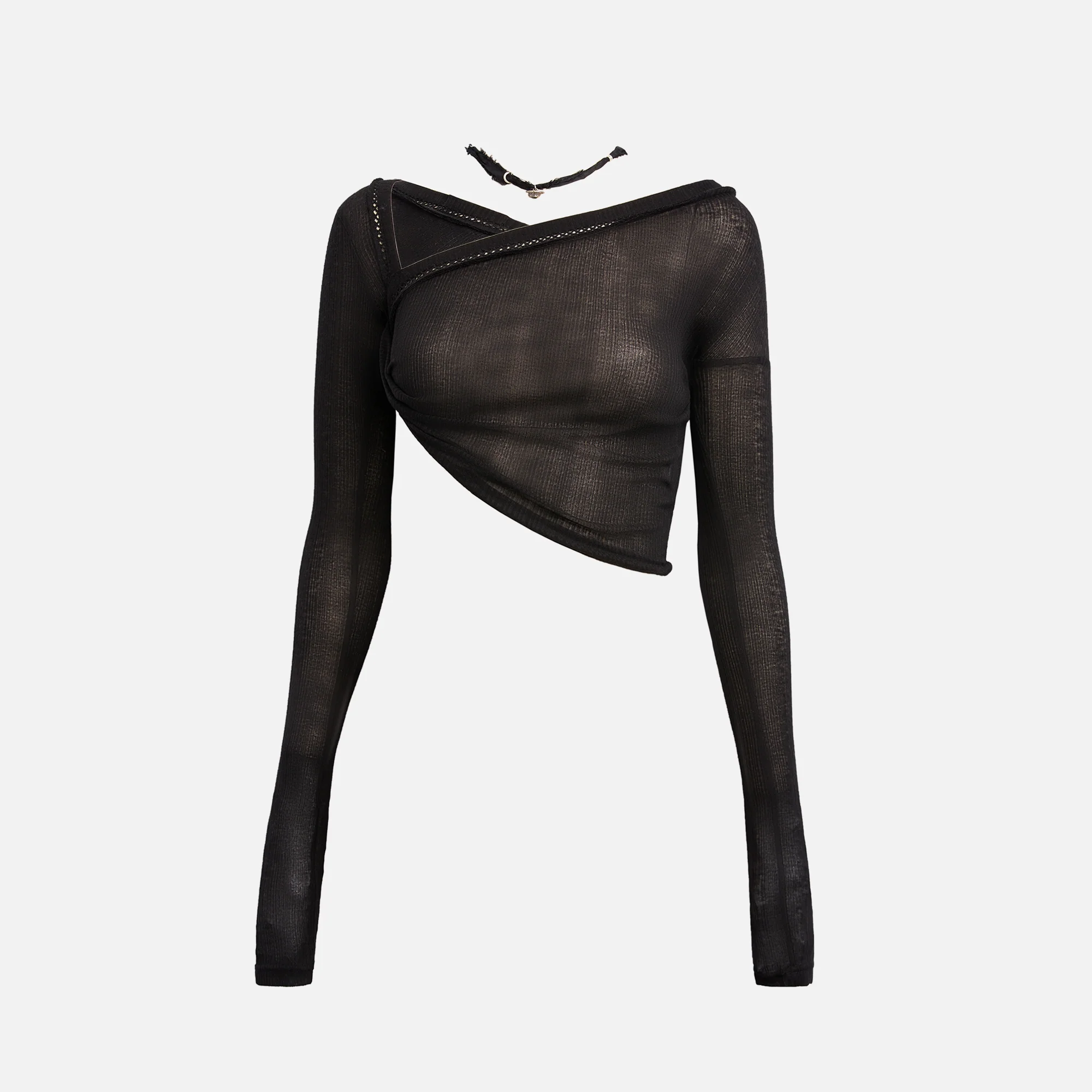 Twisted Long Sleeve With Necklace