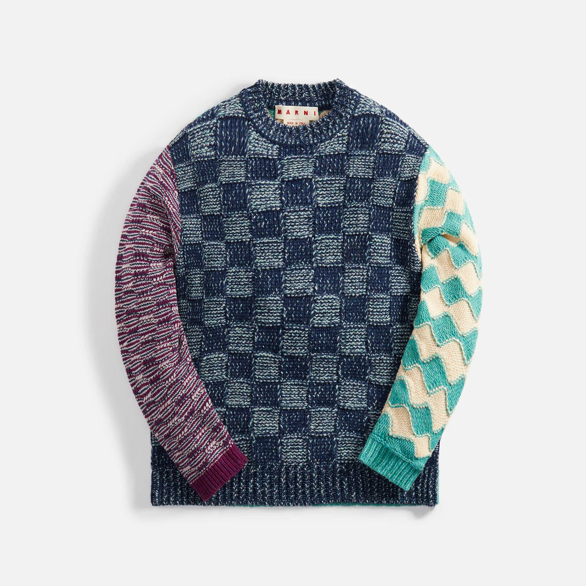 Mix Yarn Mohair And Wool Crew Neck Long Sleeve Sweater