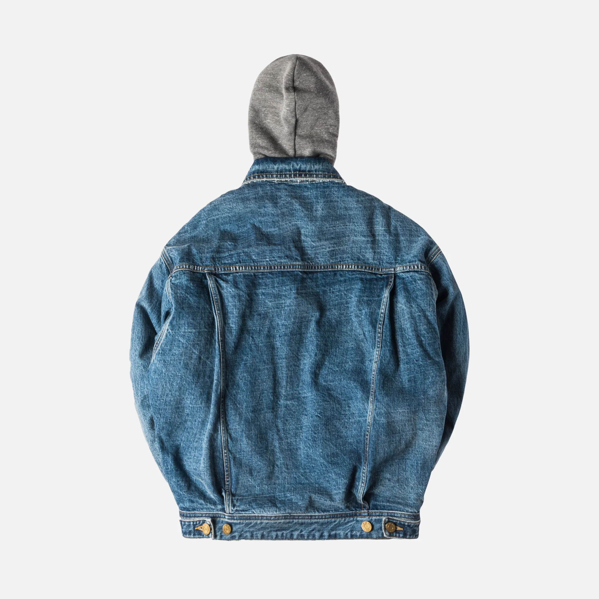5th Collection Selvedge Denim Terry Hooded Trucker Jacket