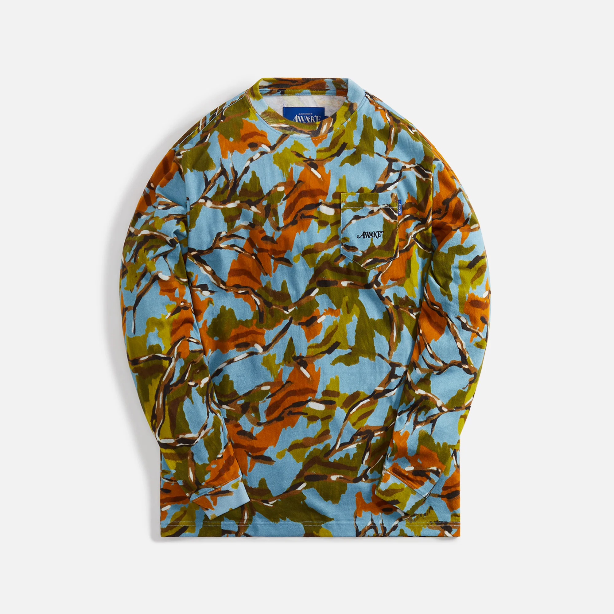 Camo Printed Pocket Long Sleeve Tee