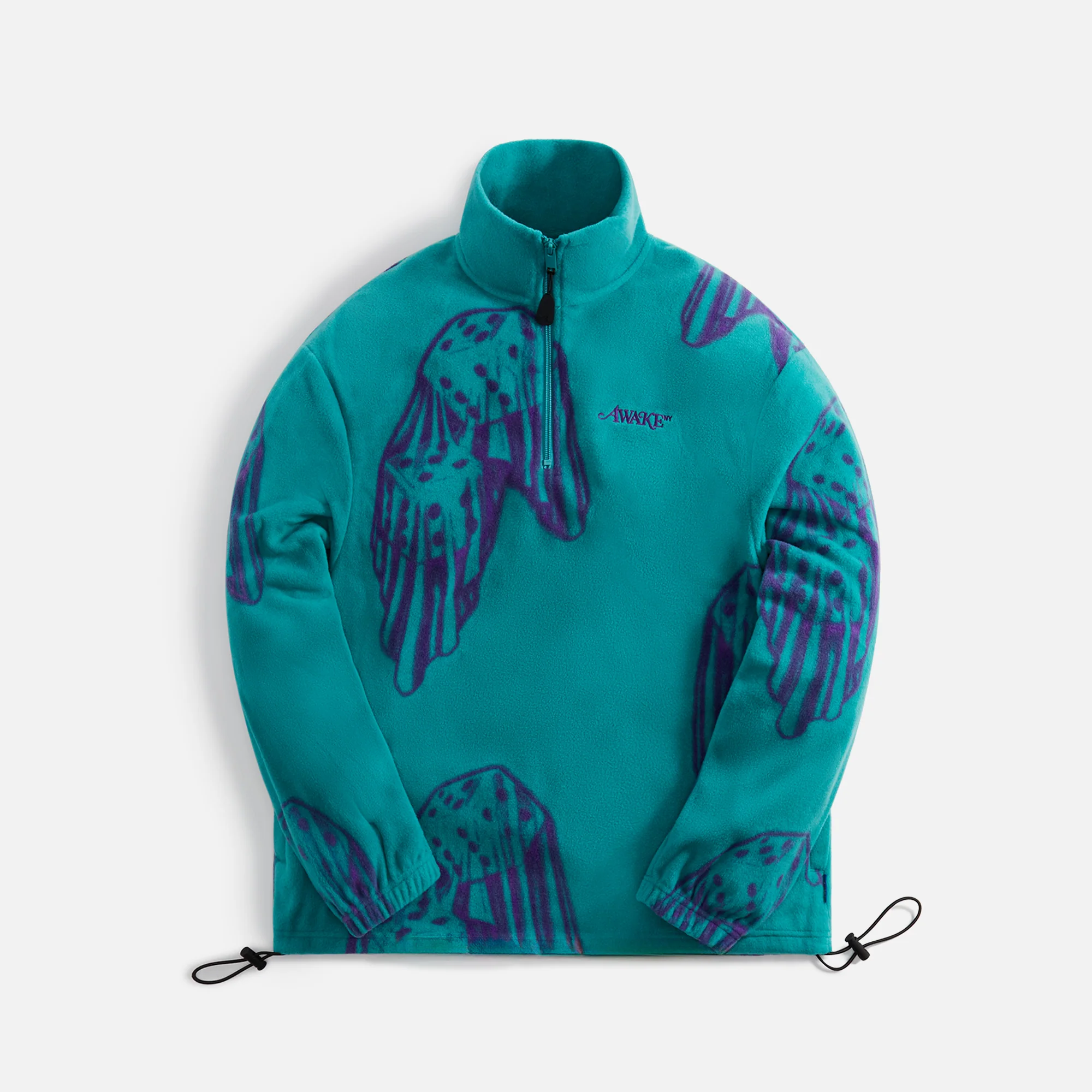 Dice Print Fleece Quarter Zip Pullover