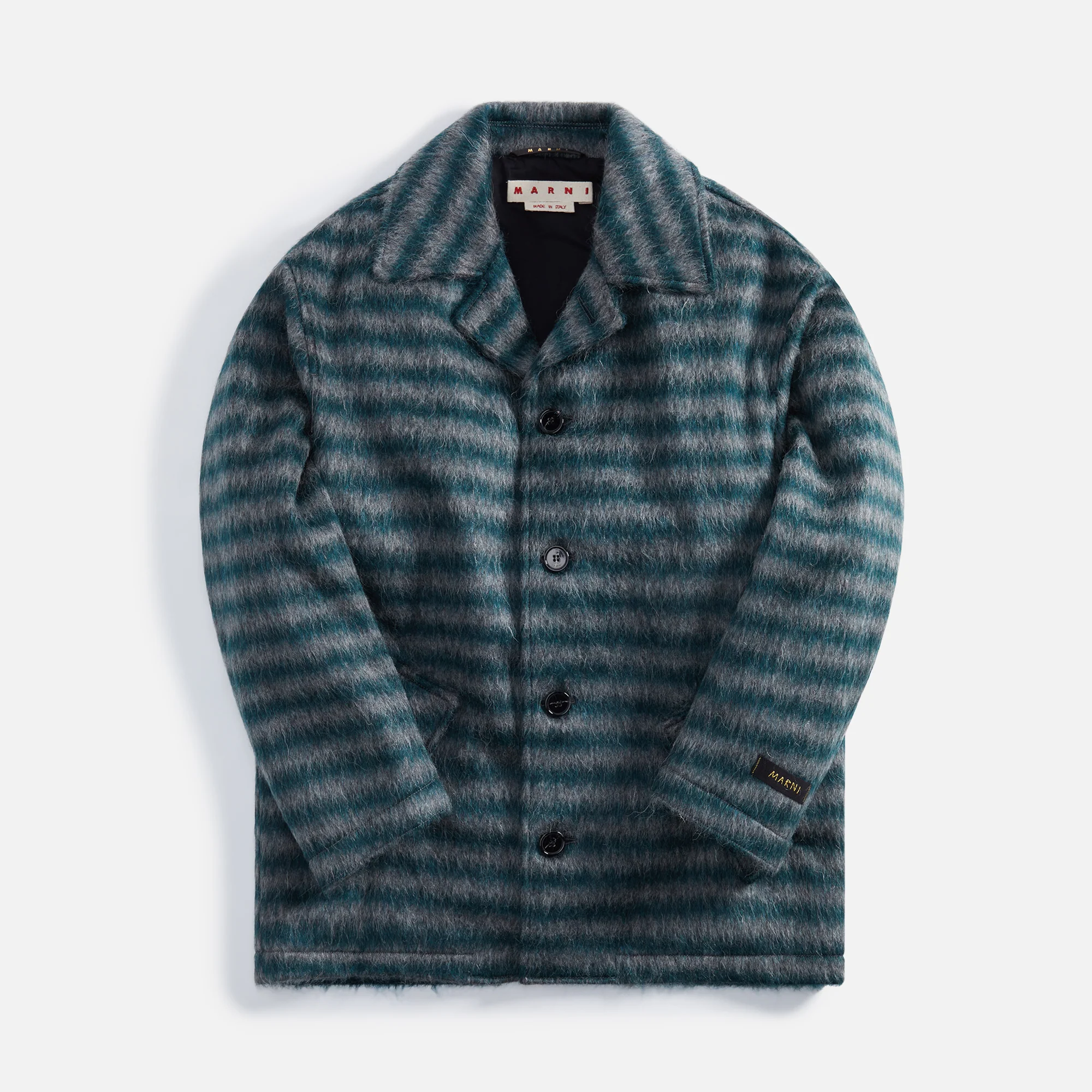 Striped Long Mohair Coat