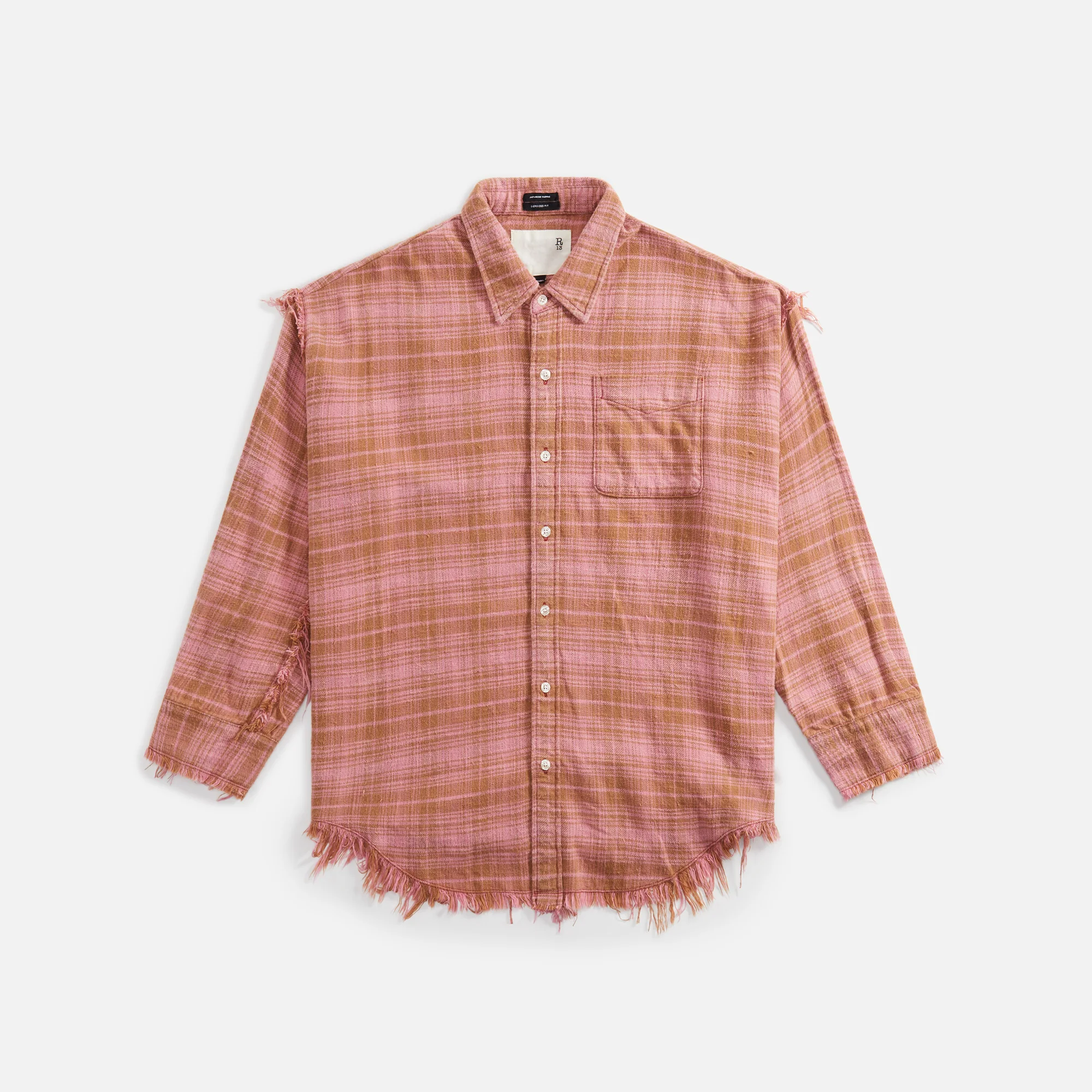 Shredded Seam Drop Neck Shirt