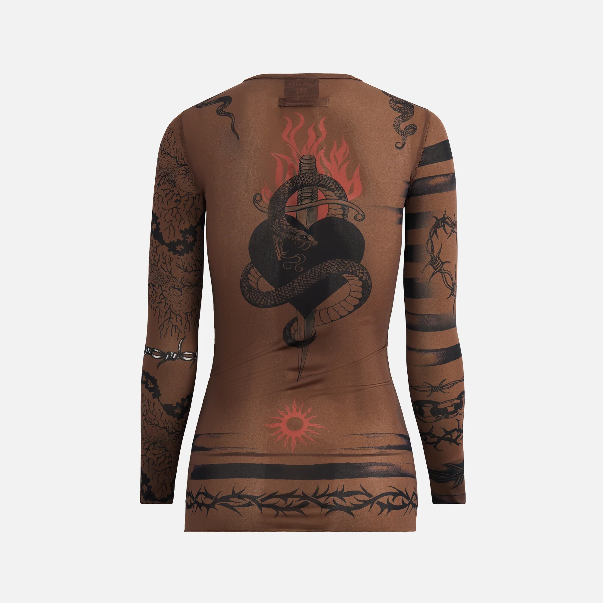 x KNWLS Crew Neck Long Sleeves Printed Trompe L'Ceil Tattoo