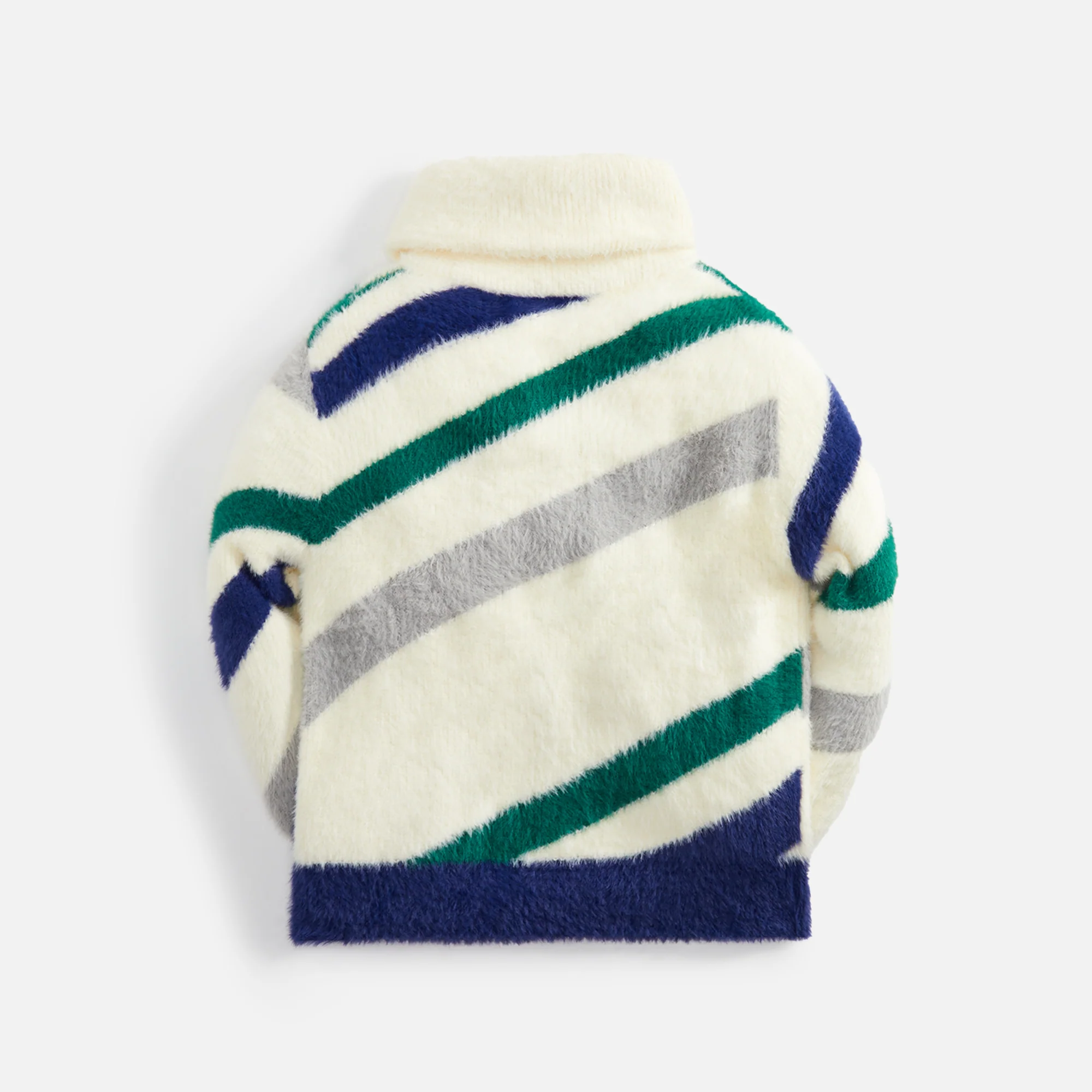 Furry Striped Zip Up Jumper