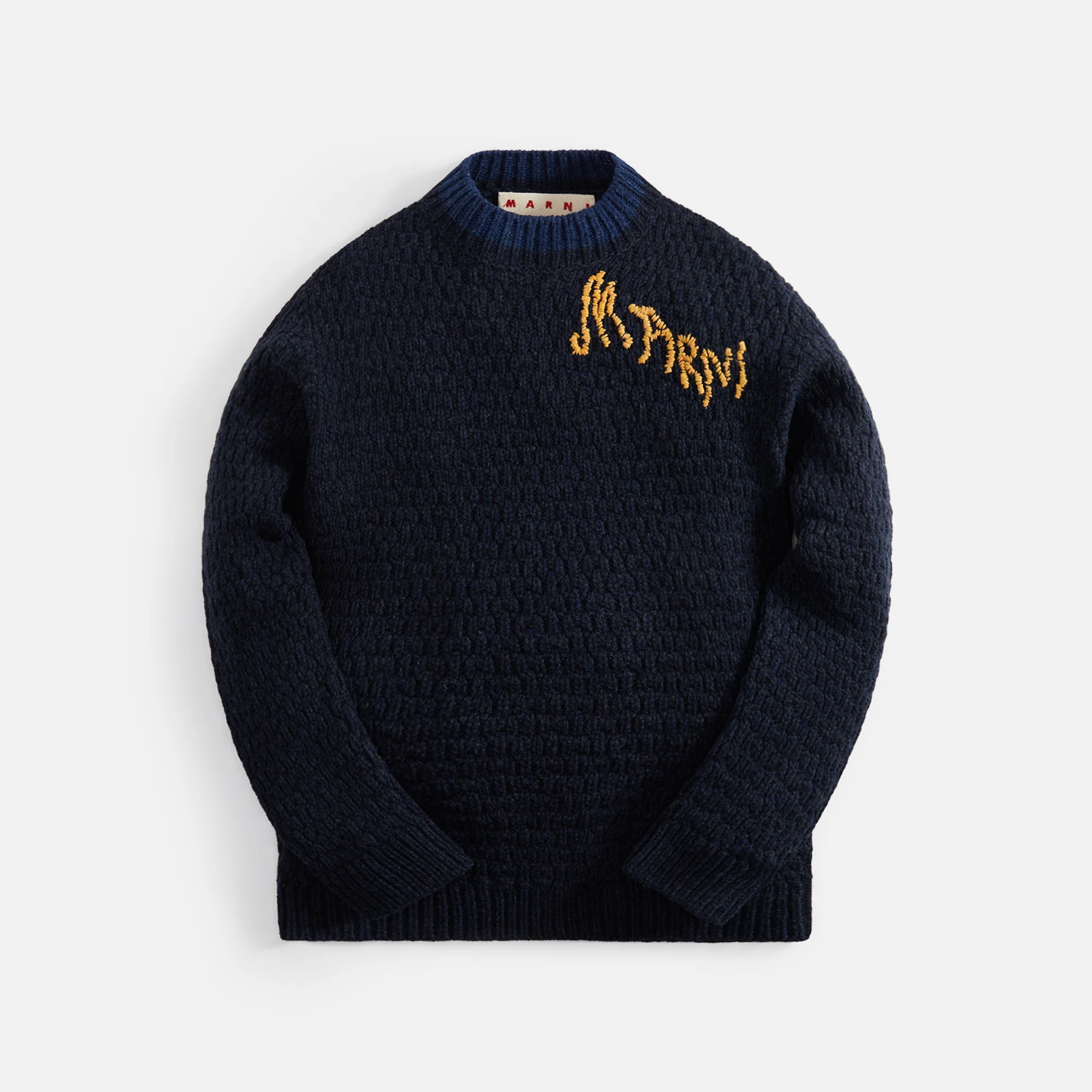 Mouline Shetland Wool With Embroidered Logo