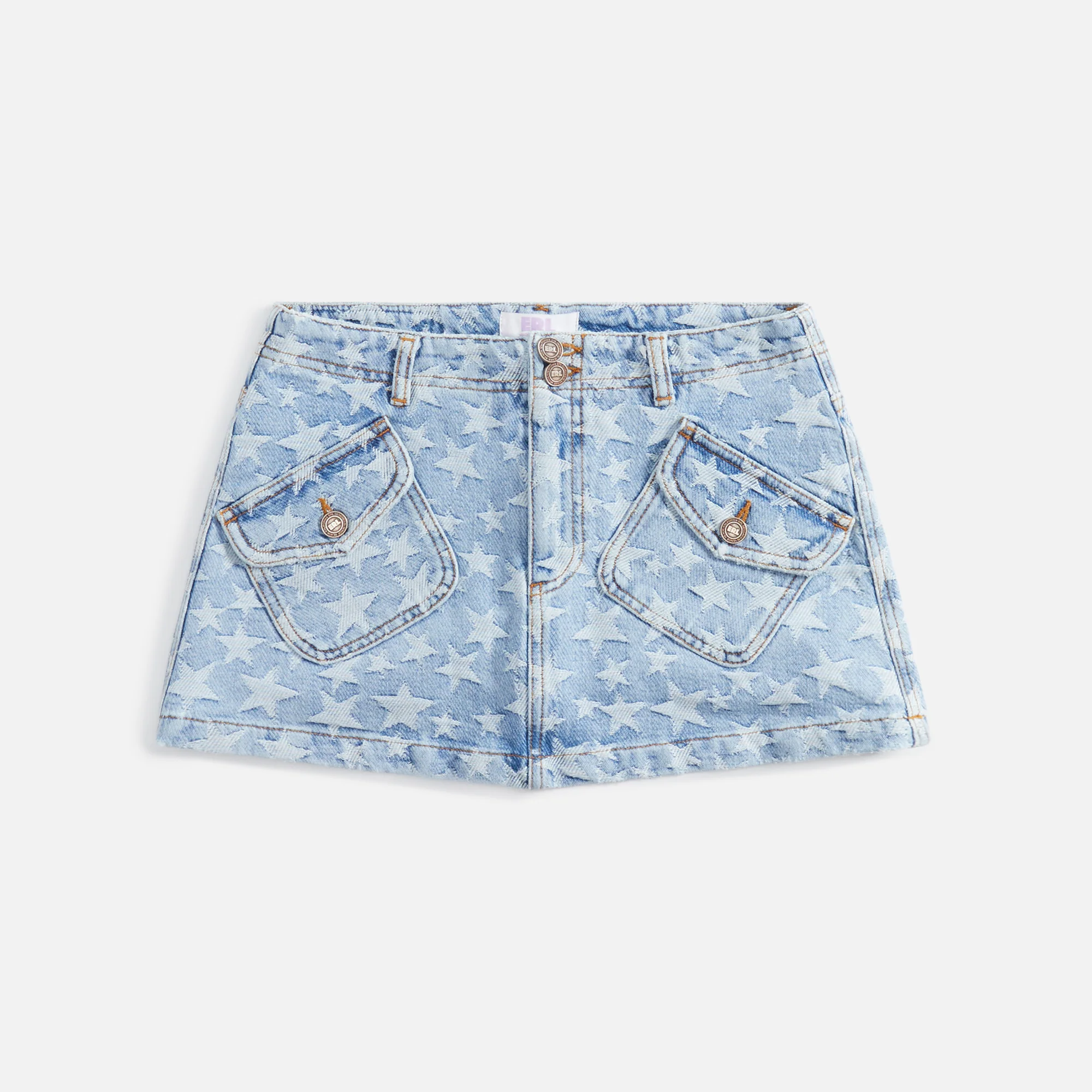 Denim Jacquard Short Skirt