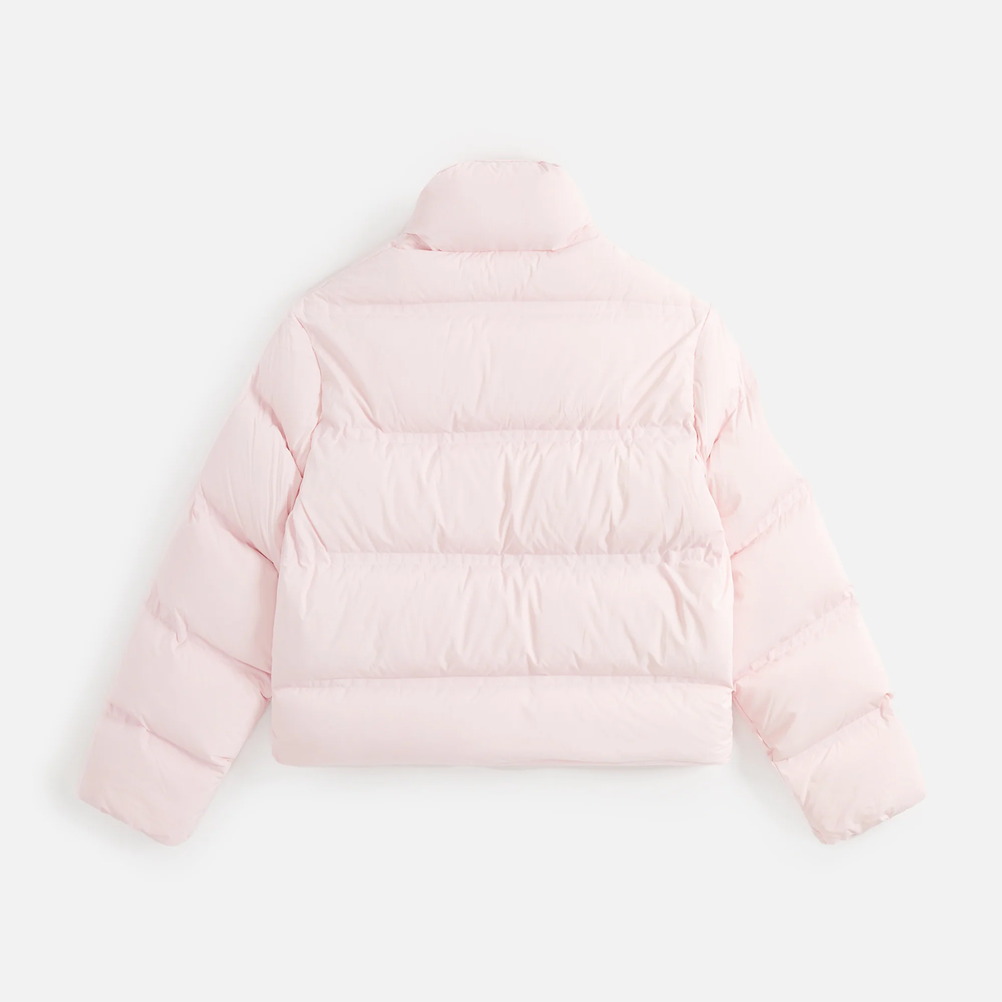Jacquard Channel Cropped Puffer with Reflective Logo