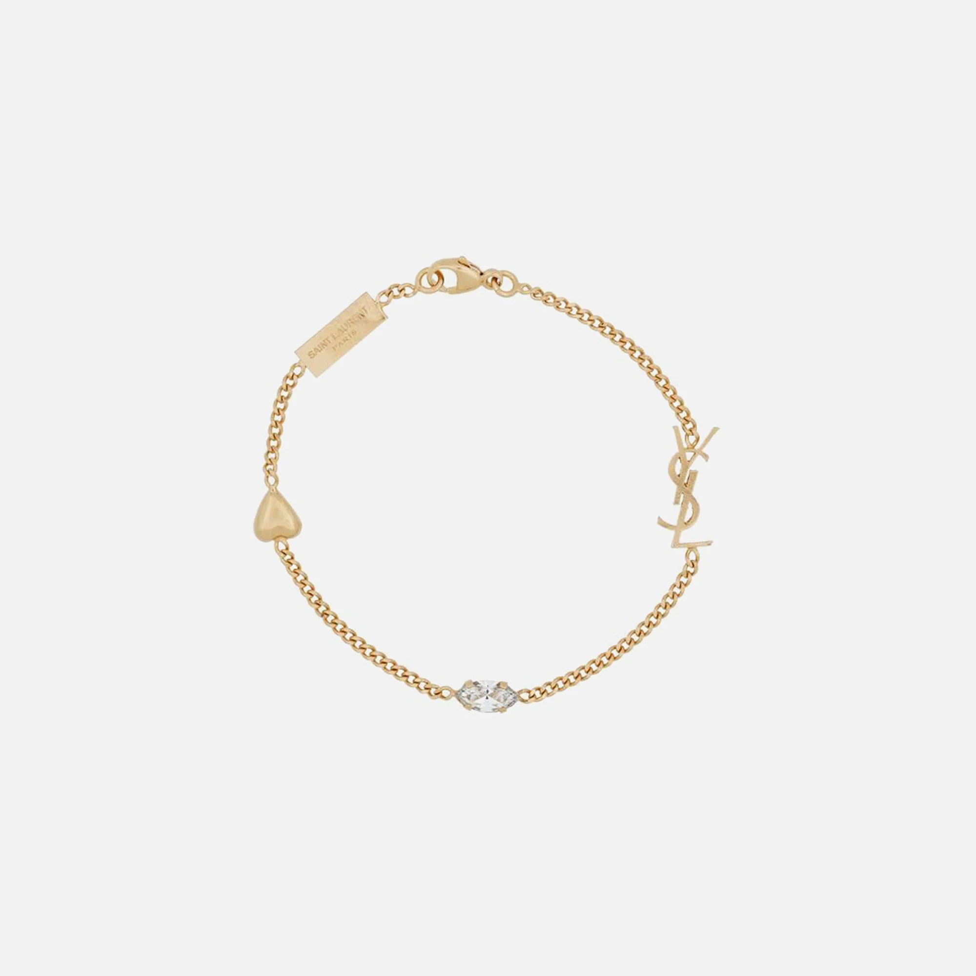 Cassandre Monogramme Rhinestone and Heart Bracelet