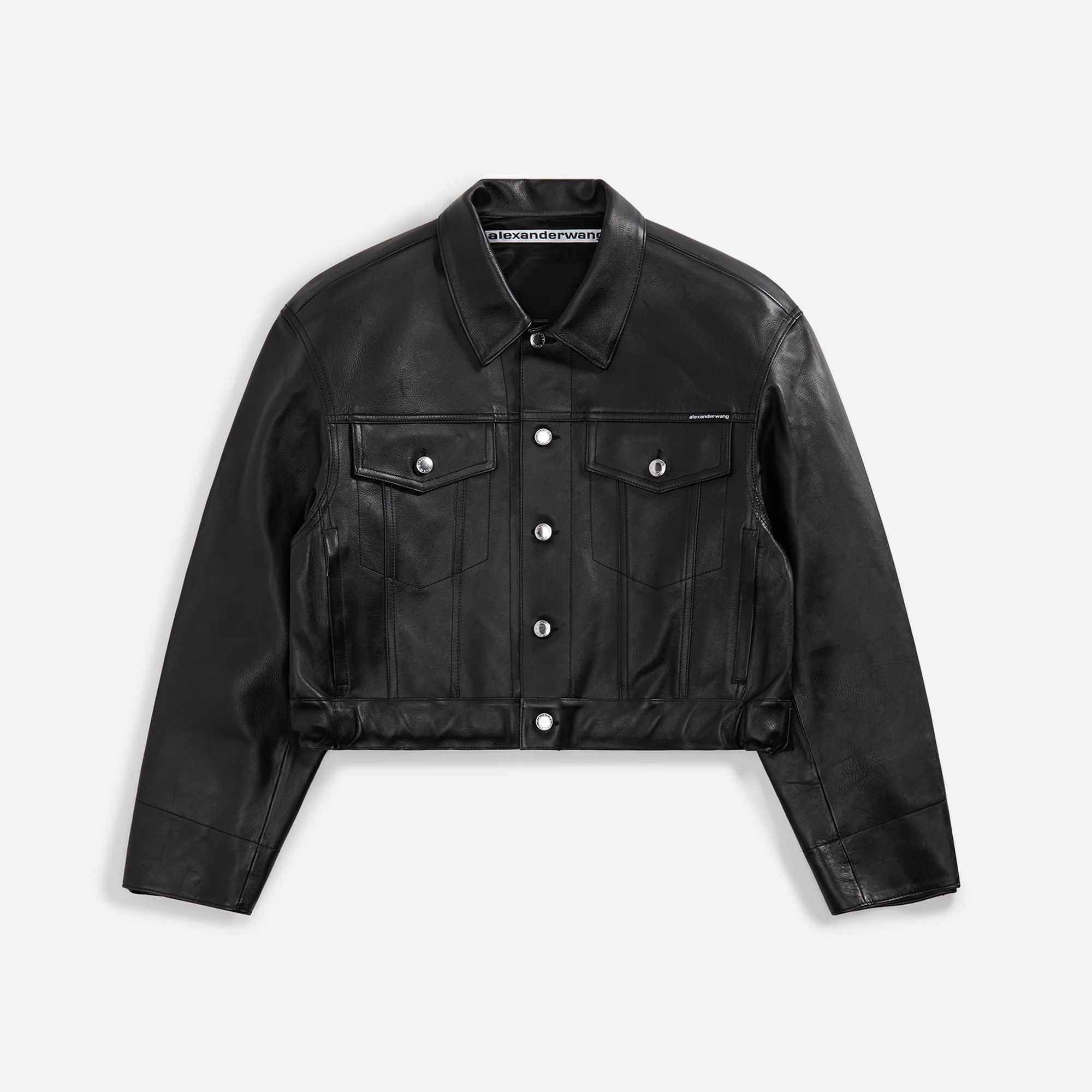Jean Jacket with Leather Belt and Branded Label