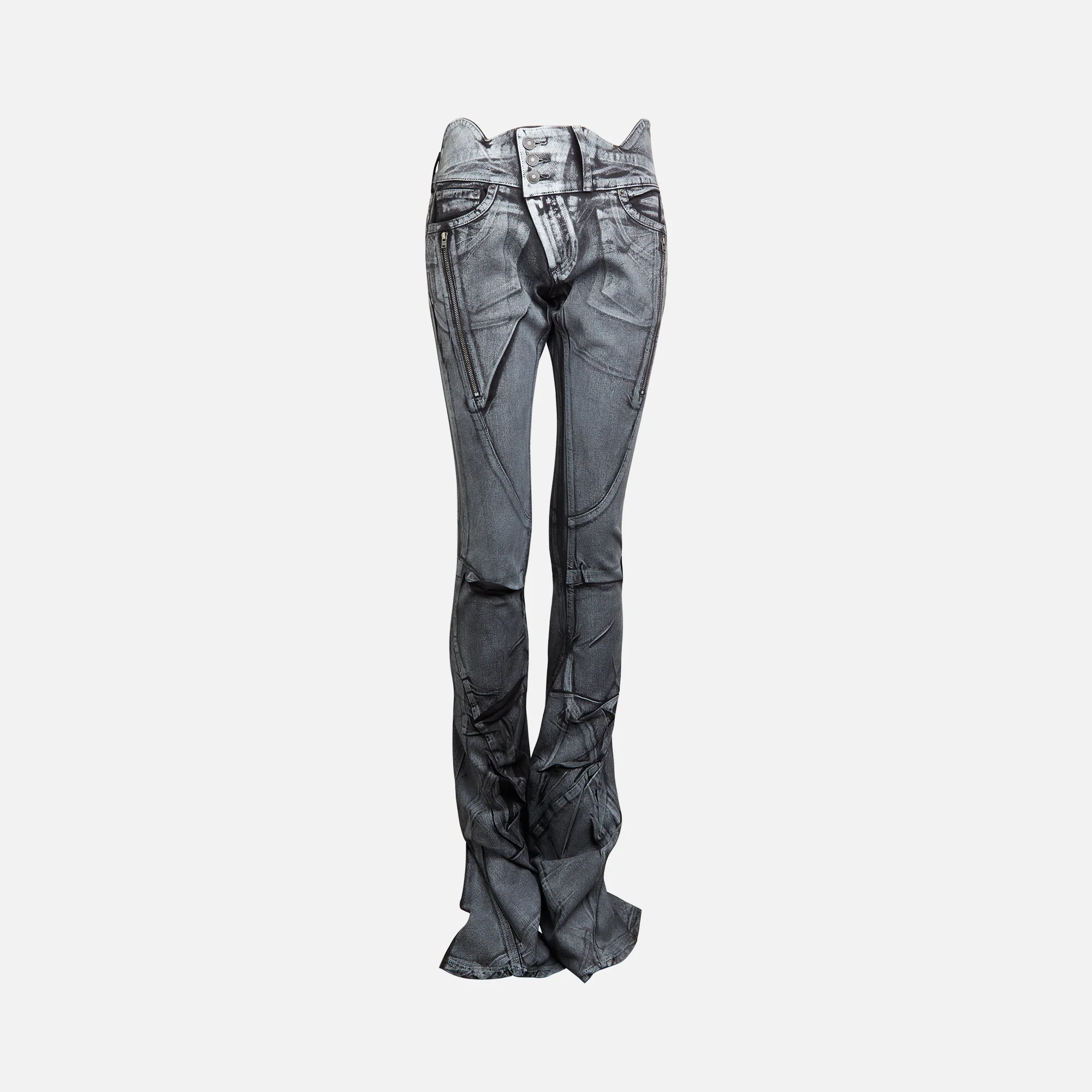 Big Waistband Drape Denim