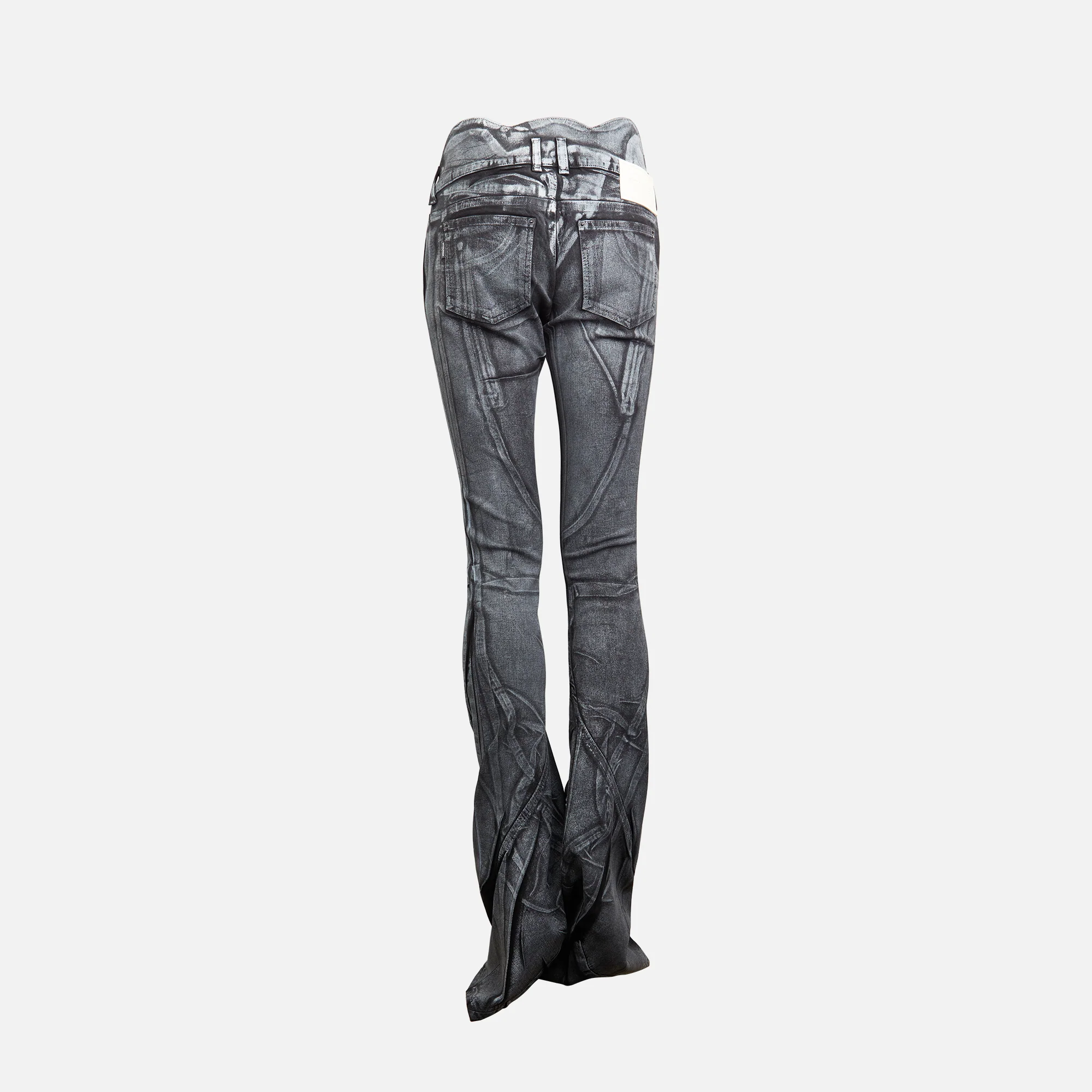 Big Waistband Drape Denim