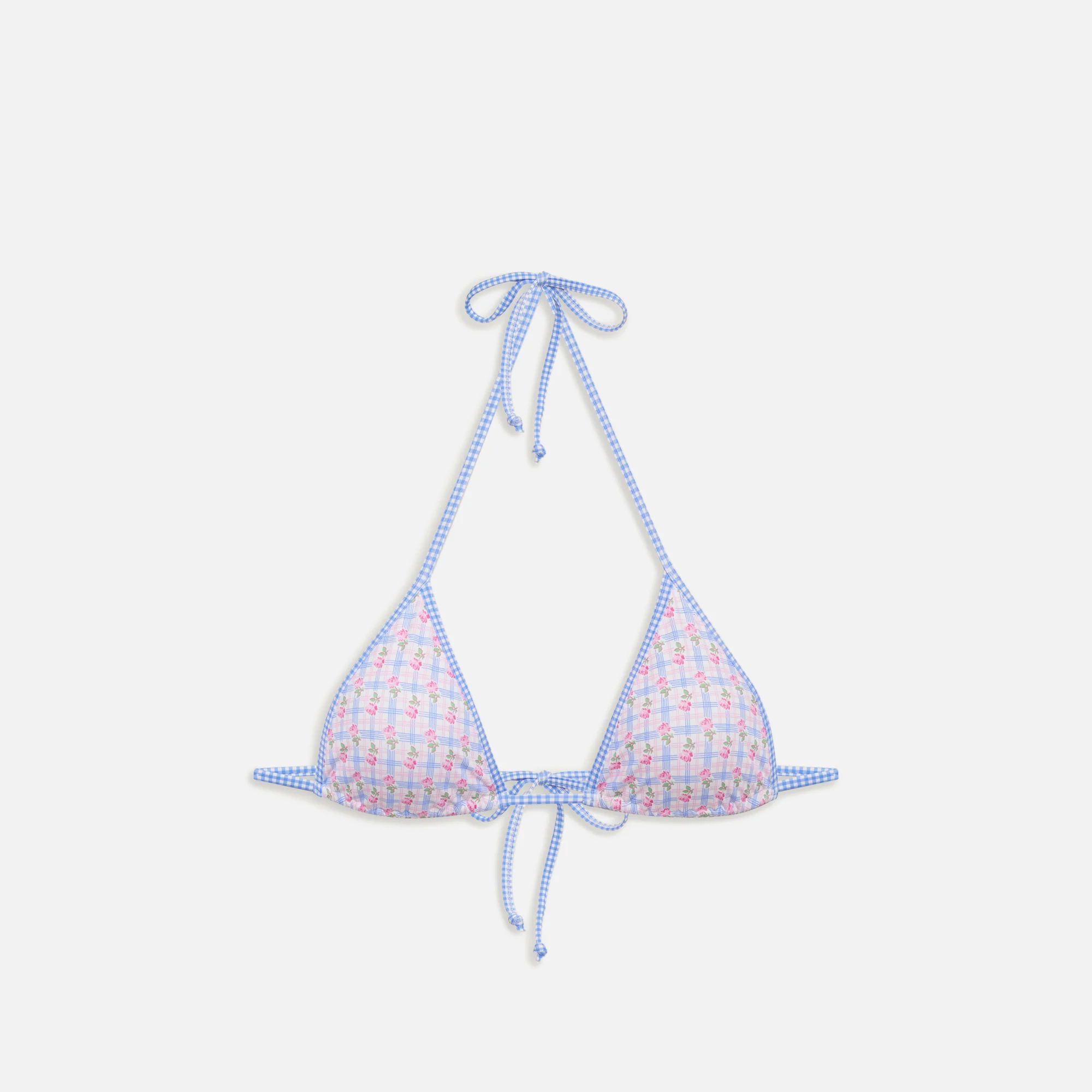 Nick Plaid Triangle Bikini Top