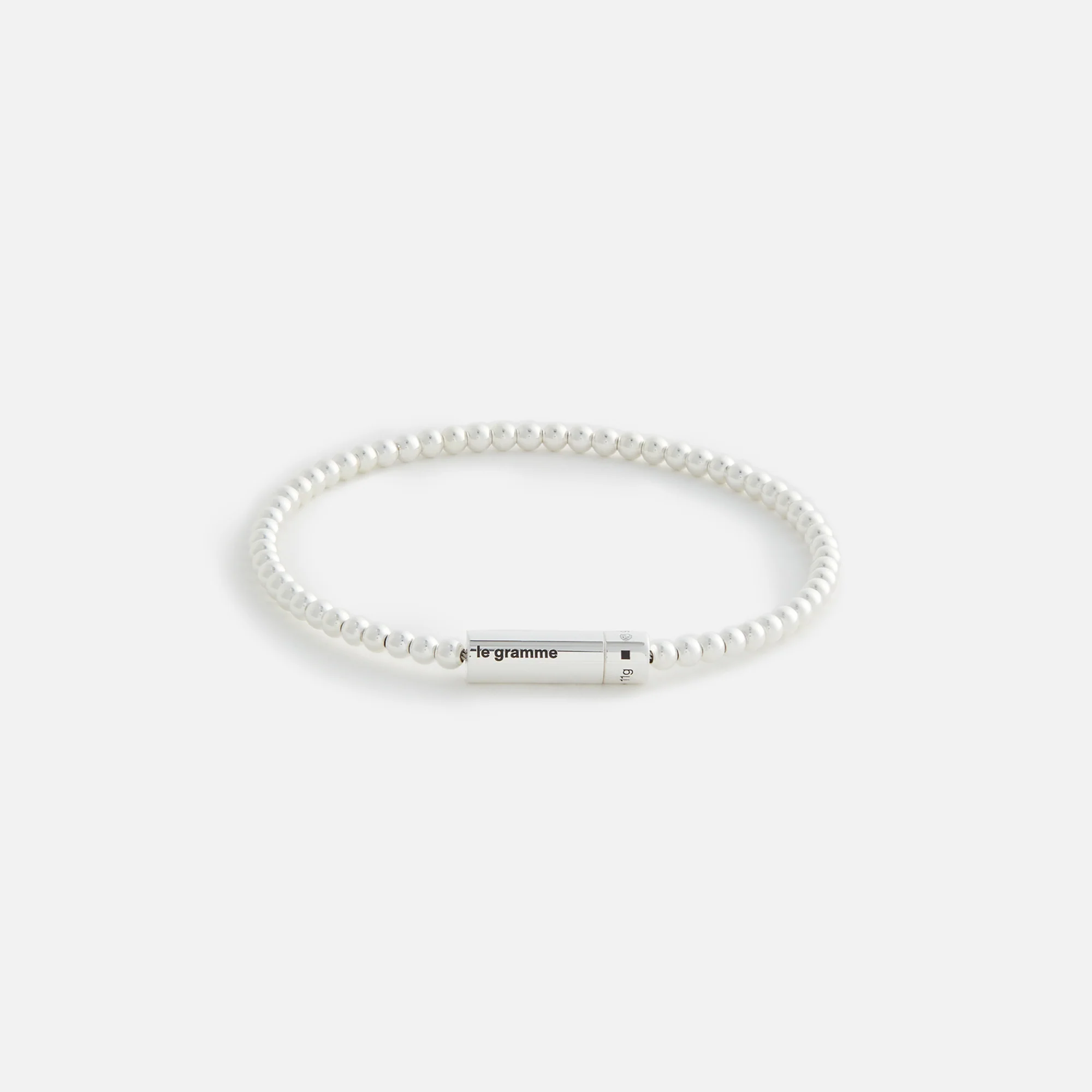 11g Polished Sterling Silver Beads Bracelet
