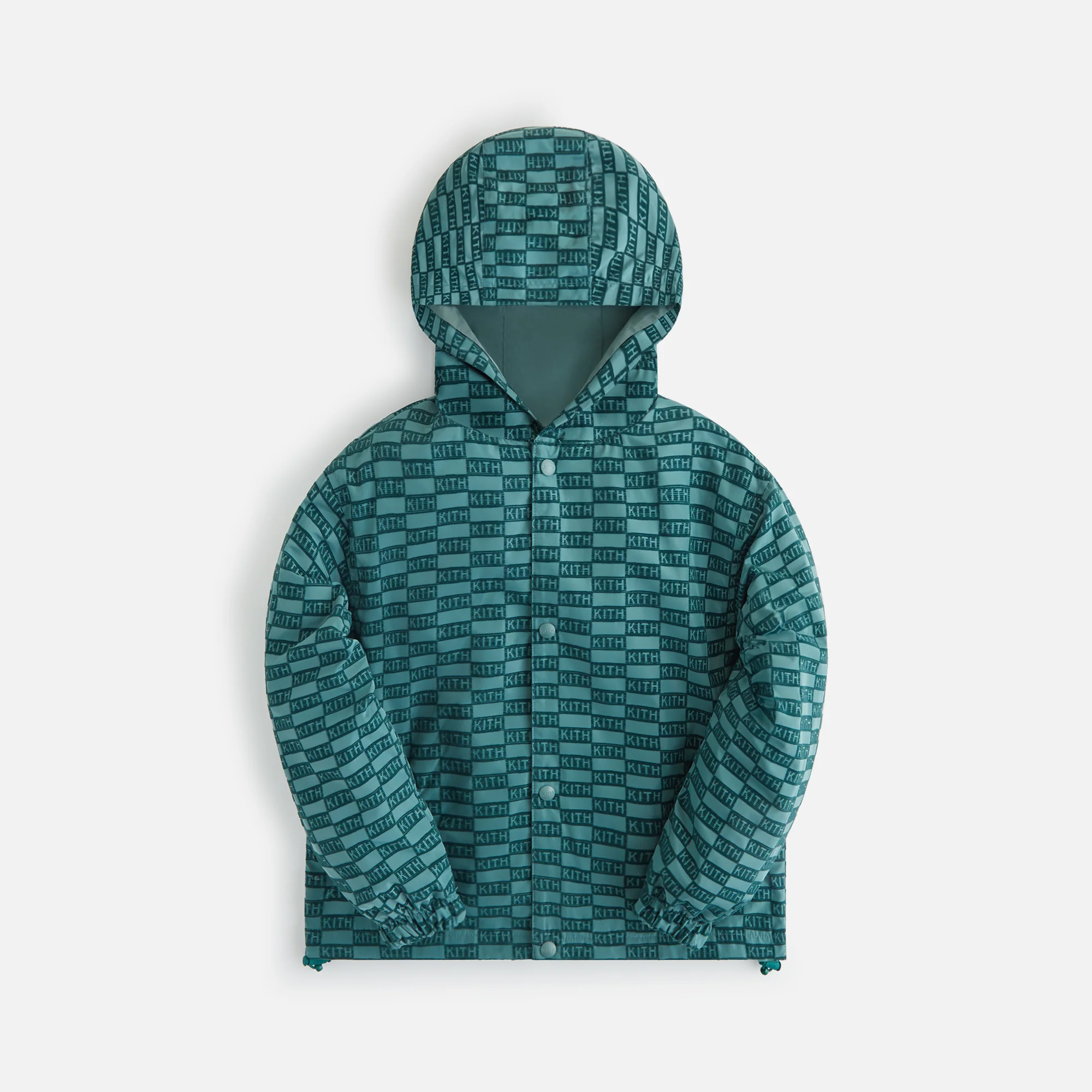 Kith Kids Flocked Monogram Hooded Coaches Jacket