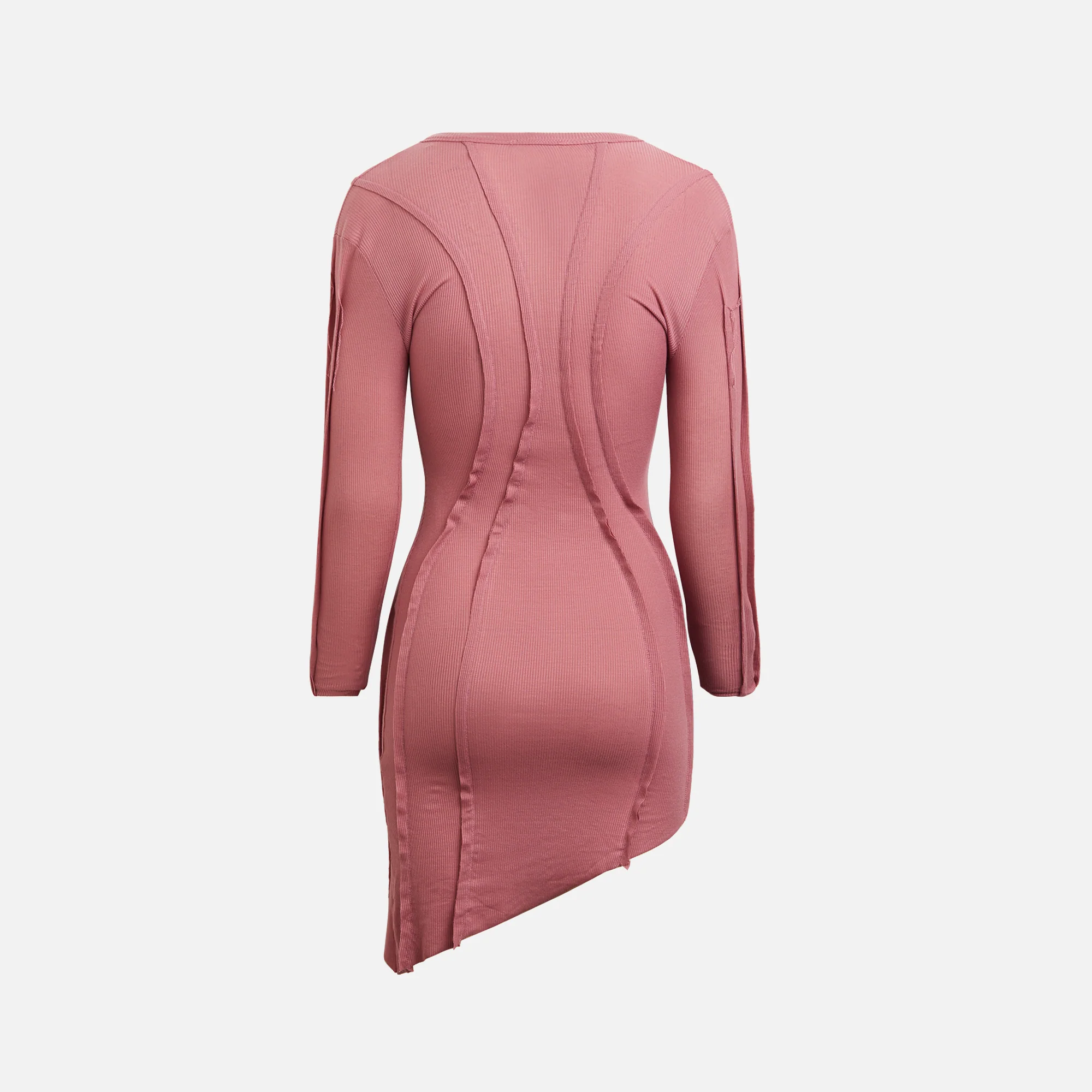 Asymetric Long Sleeve Mini Dress